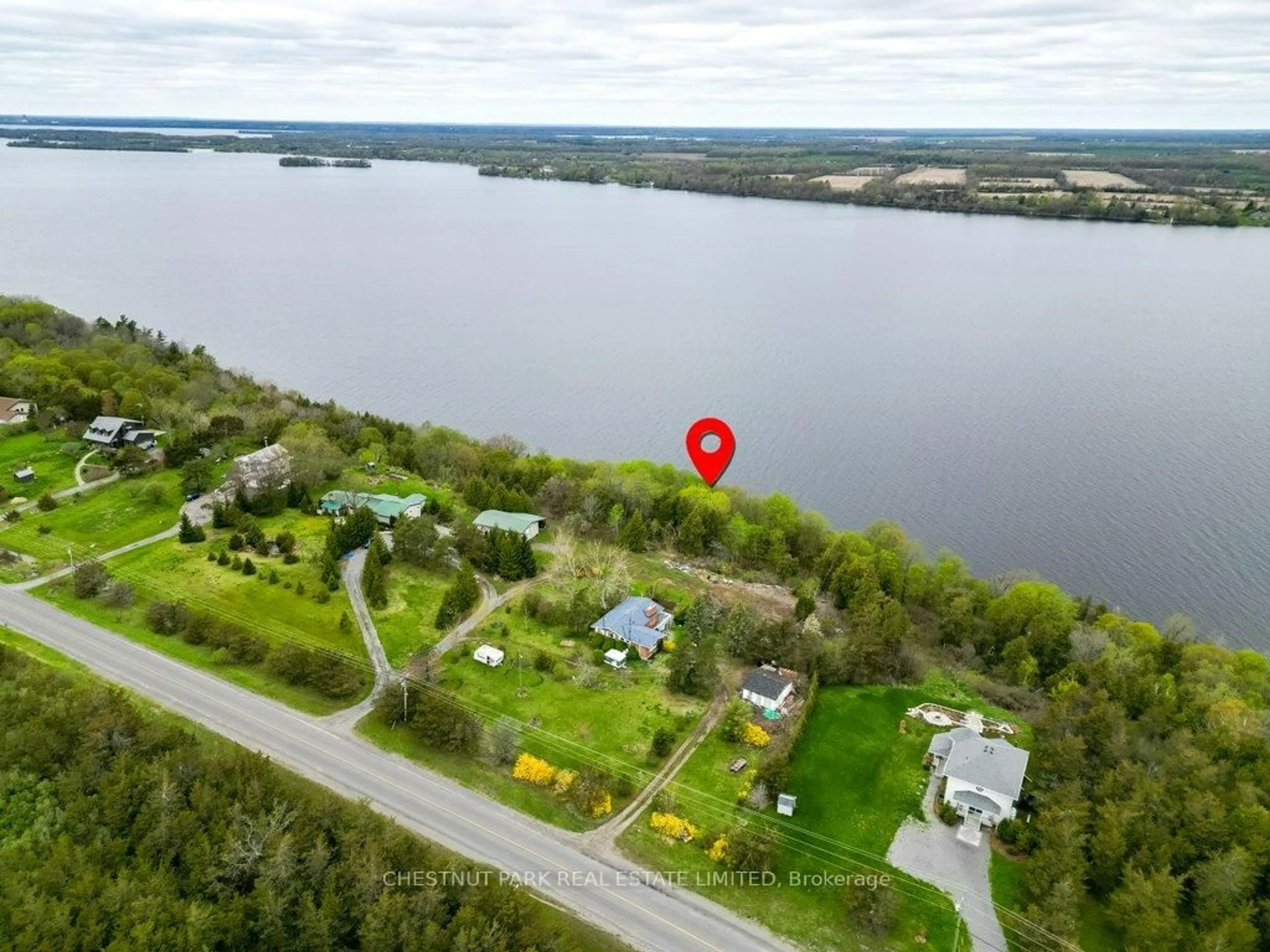 A pic from outside/outdoor area/front of a property/back of a property/a pic from drone, water/lake/river/ocean view for 2035 County Rd 7 N/A, Prince Edward County Ontario K0K 2T0