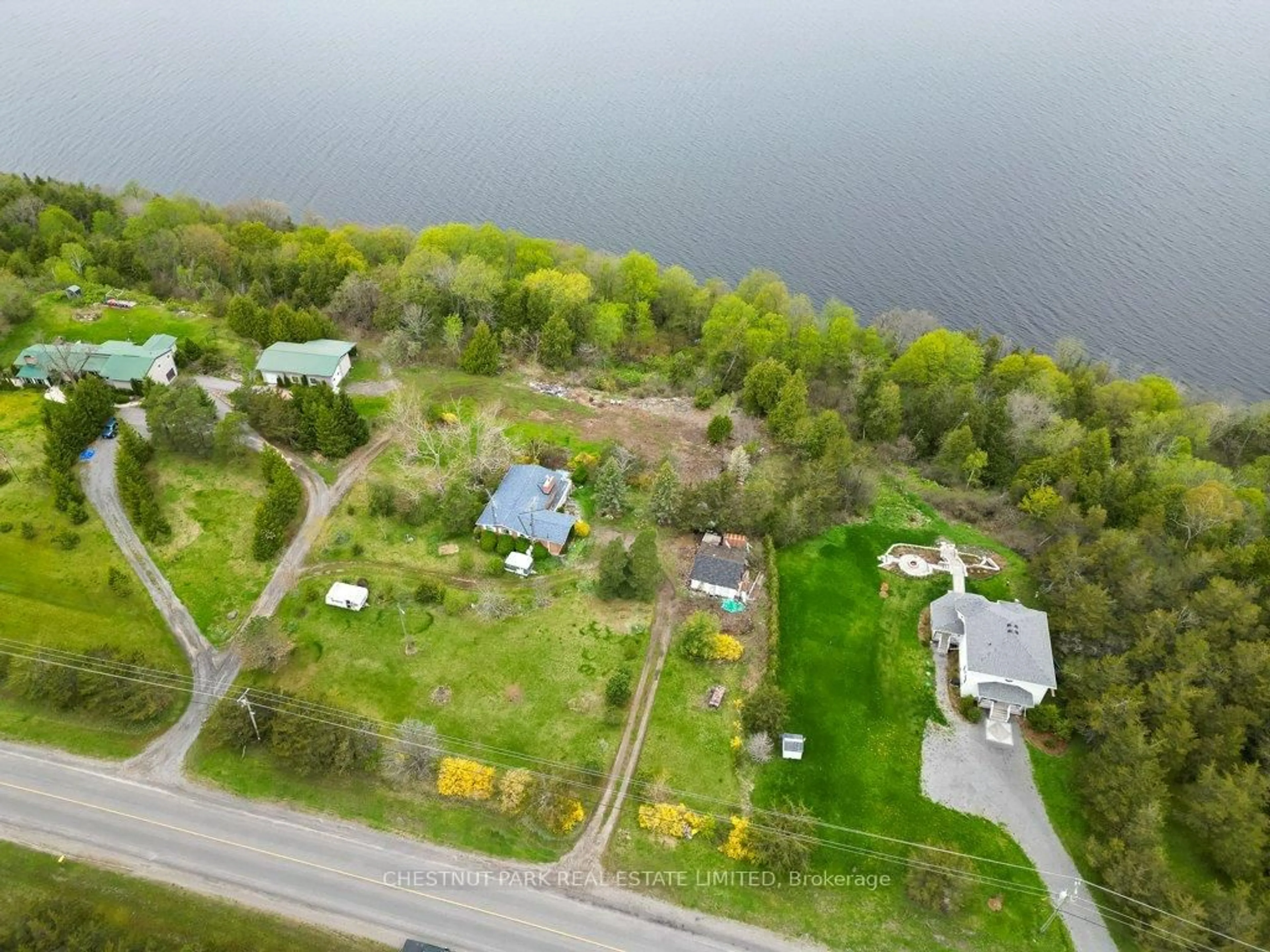 A pic from outside/outdoor area/front of a property/back of a property/a pic from drone, water/lake/river/ocean view for 2035 County Rd 7 N/A, Prince Edward County Ontario K0K 2T0