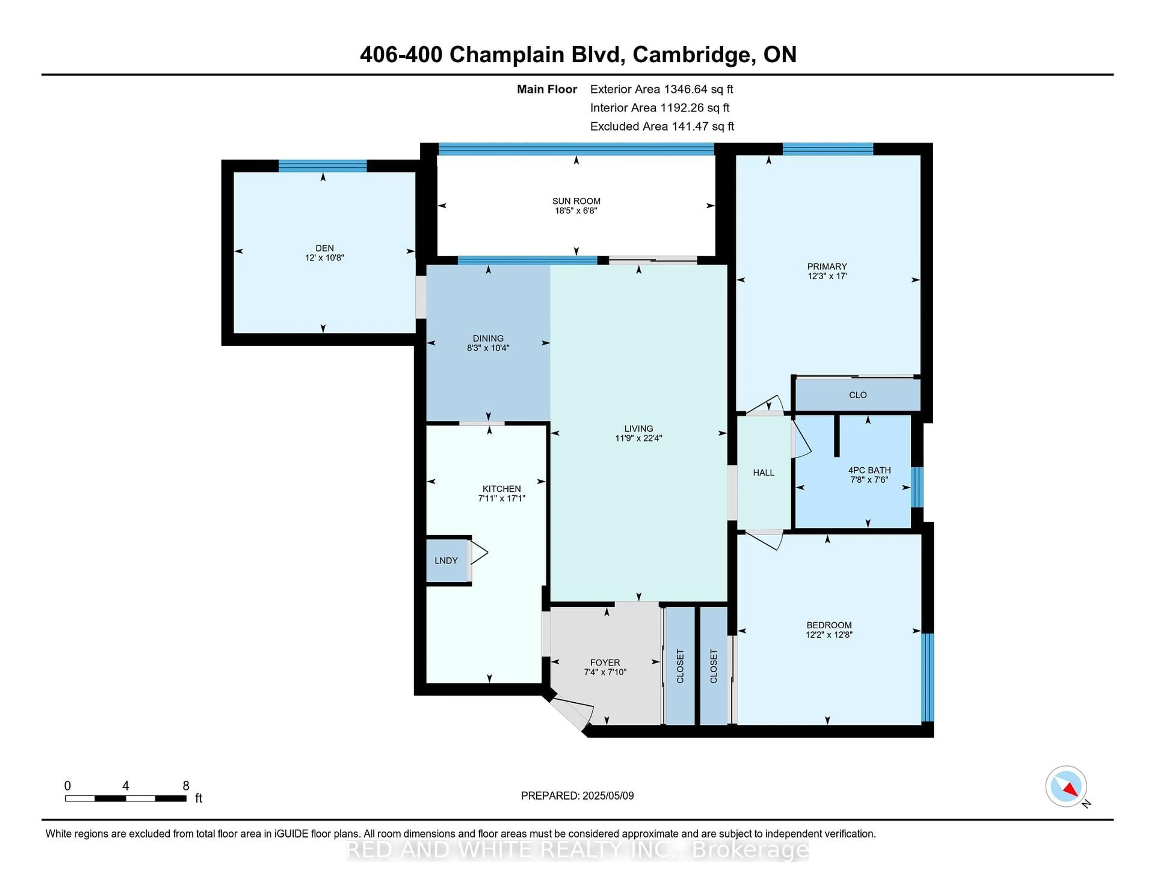 Floor plan for 400 Champlain Blvd #406, Cambridge Ontario N1R 7J6