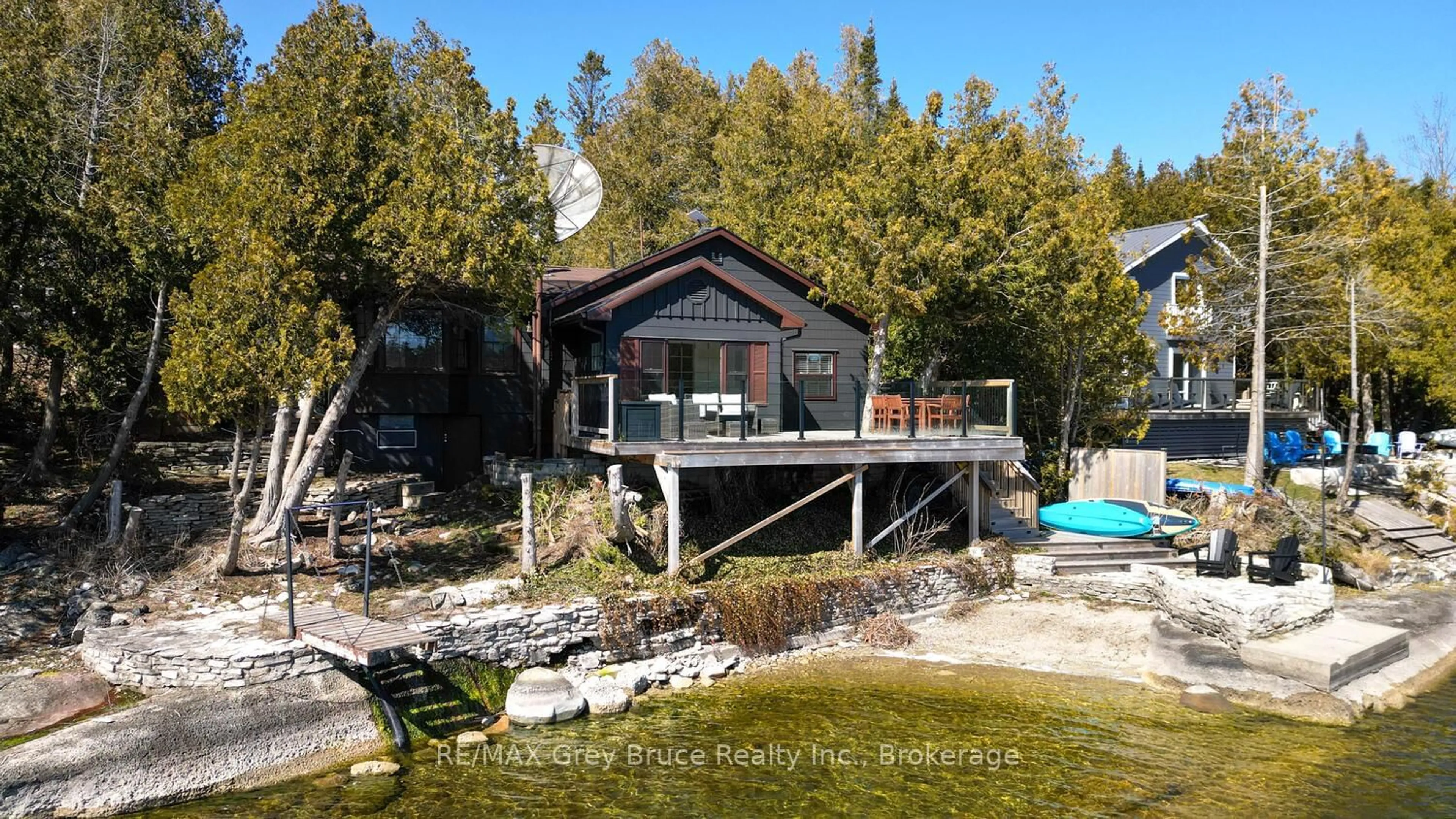 A pic from outside/outdoor area/front of a property/back of a property/a pic from drone, water/lake/river/ocean view for 59 Simpson Ave, Northern Bruce Peninsula Ontario N0H 2R0