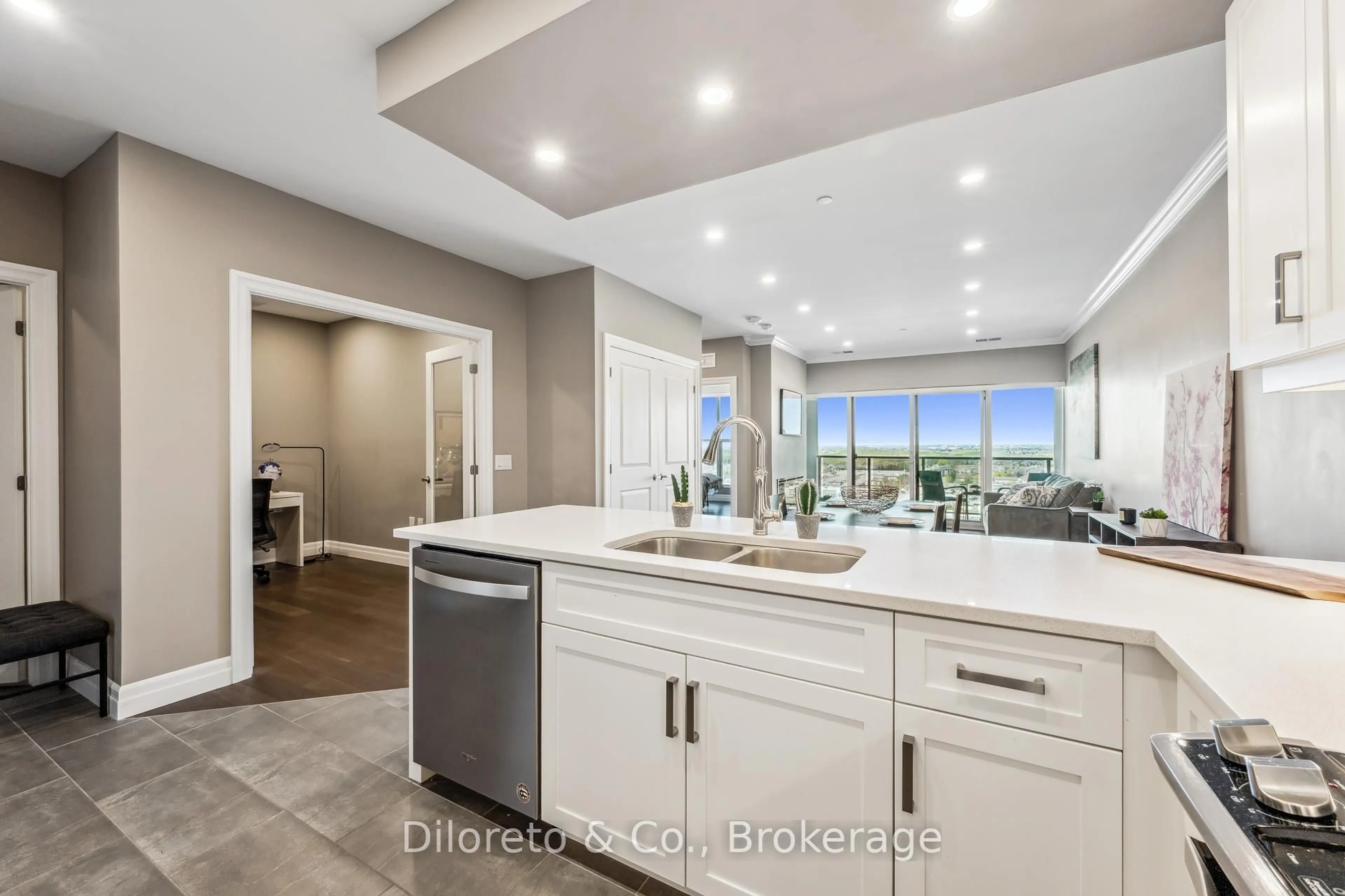 Open concept kitchen, ceramic/tile floor for 1878 Gordon St #1005, Guelph Ontario N1L 0P4