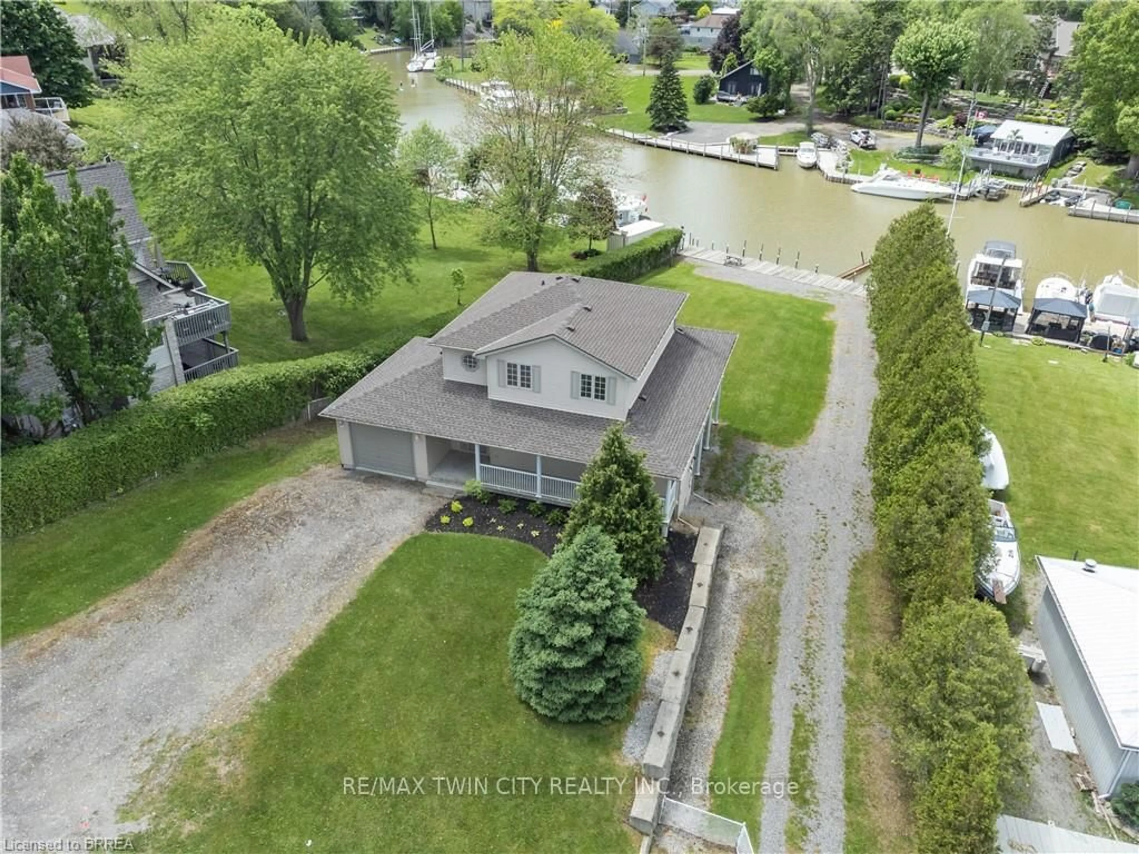 A pic from outside/outdoor area/front of a property/back of a property/a pic from drone, water/lake/river/ocean view for 5 Jaylin Cres, Norfolk Ontario N0A 1N7