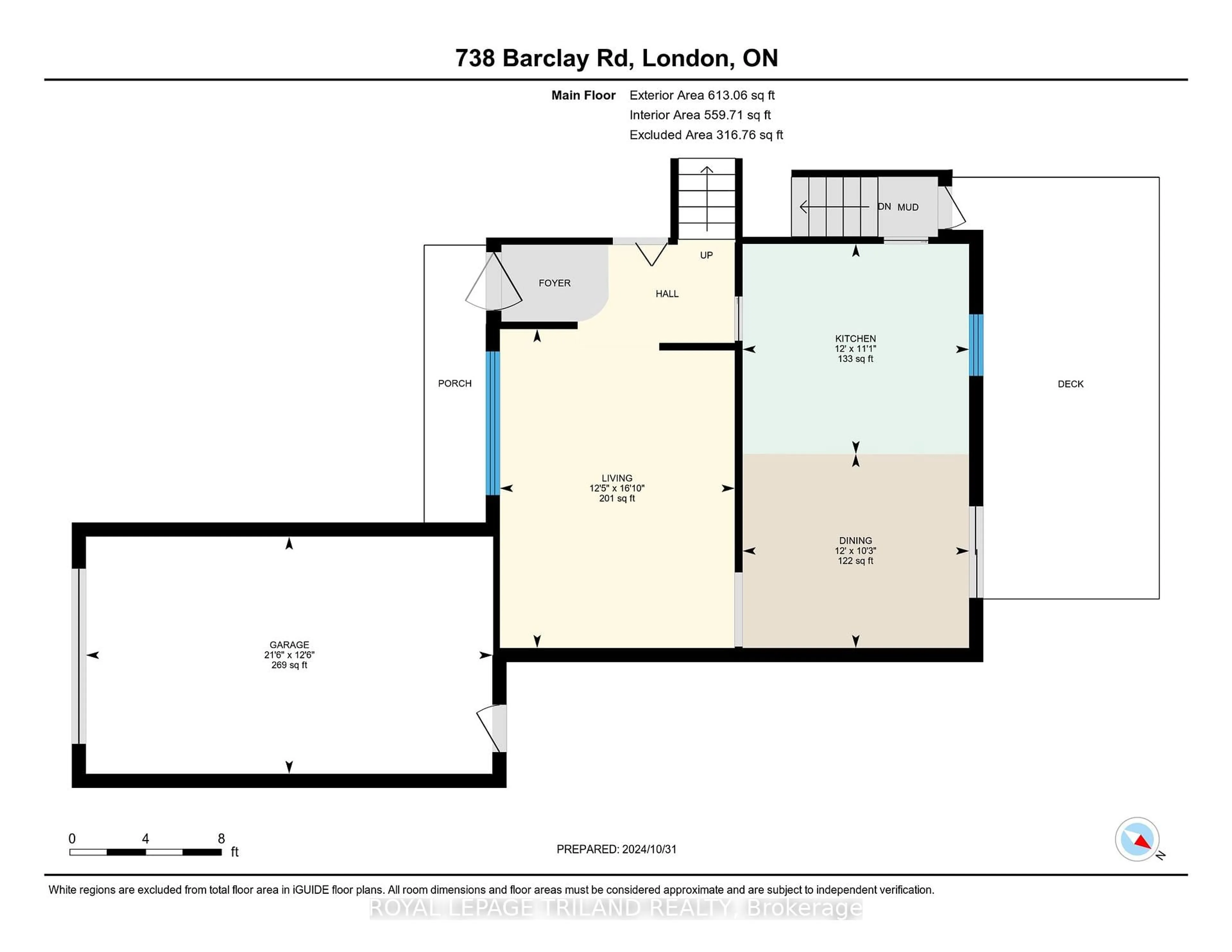 Floor plan for 738 Barclay Rd, London South Ontario N6K 1K7