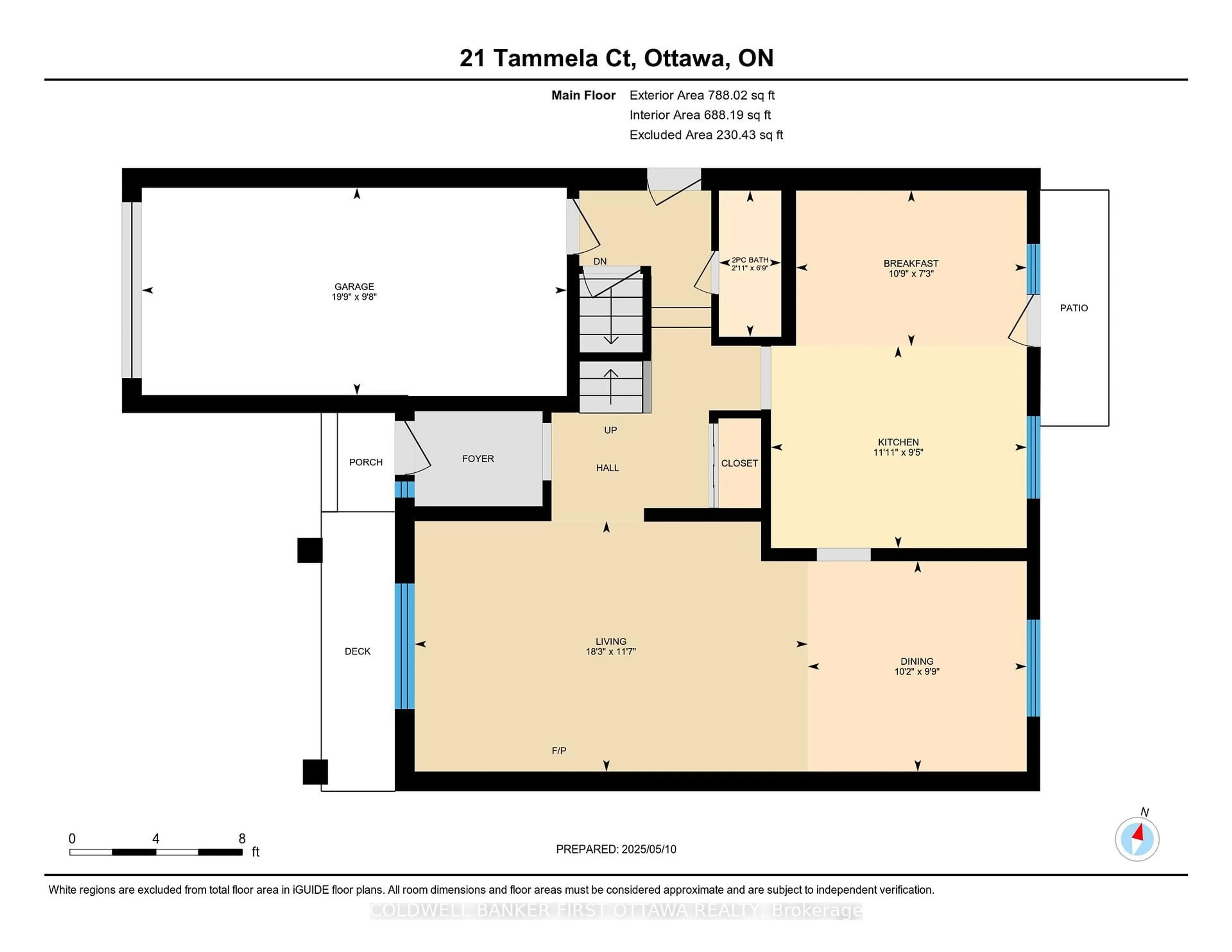 Floor plan for 21 Tammela Crt, Ottawa Ontario K1T 2E7