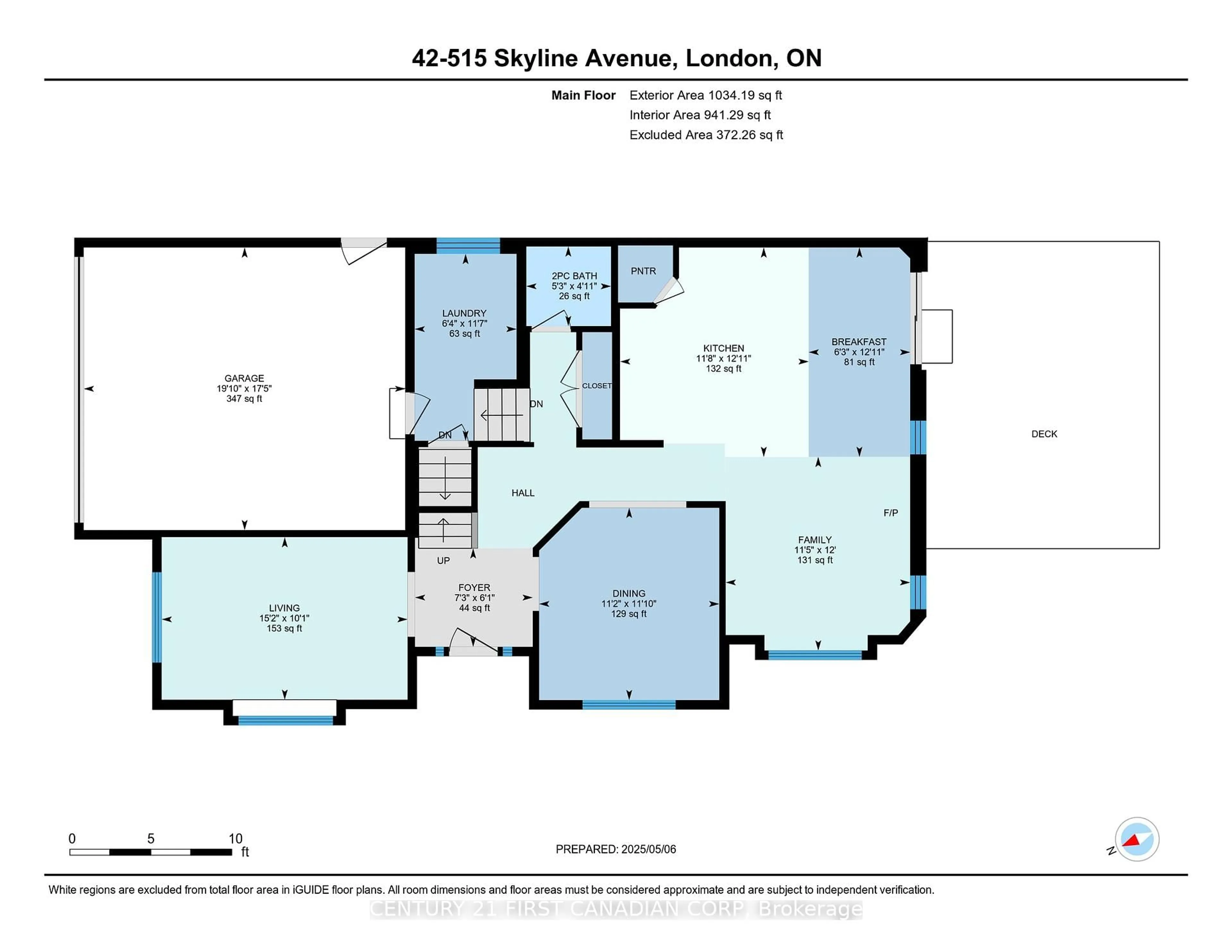 Floor plan for 515 Skyline Ave #42, London North Ontario N5X 4L2