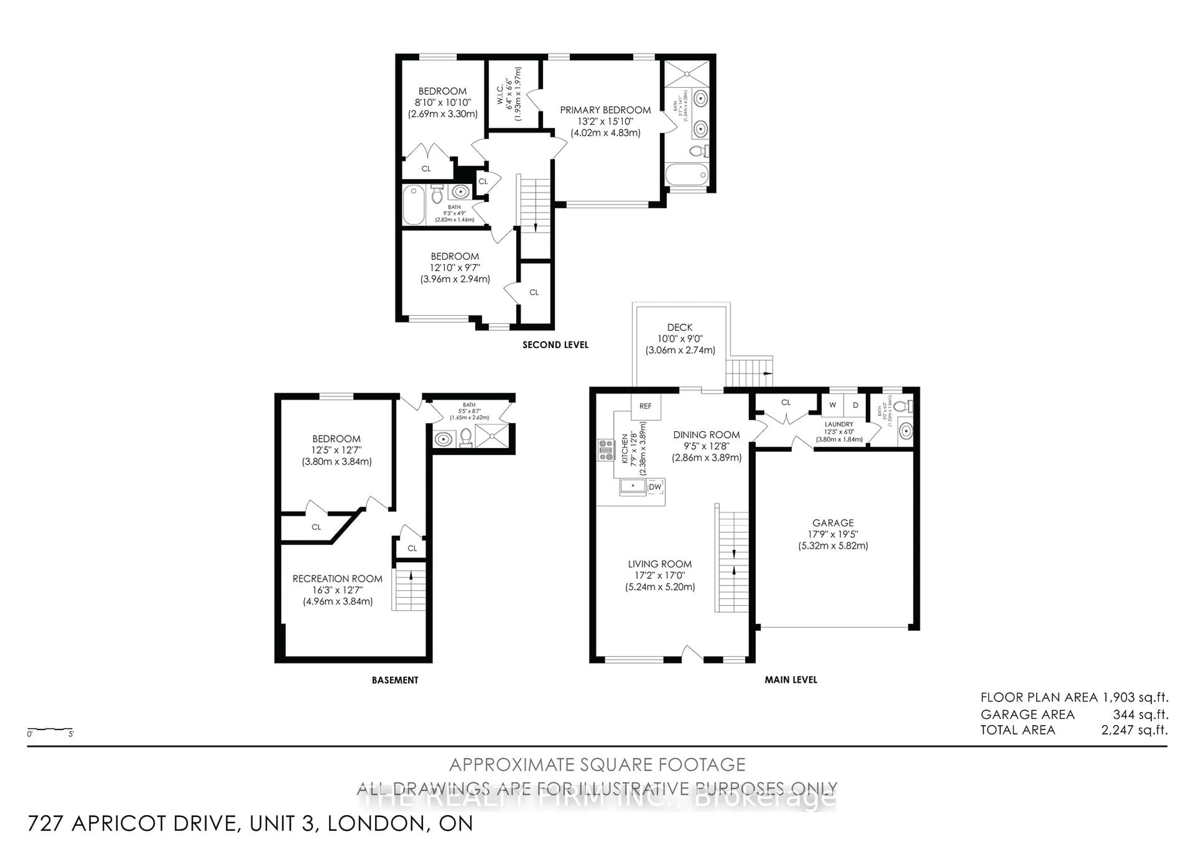 Floor plan for 727 Apricot Dr #3, London South Ontario N6K 5A7