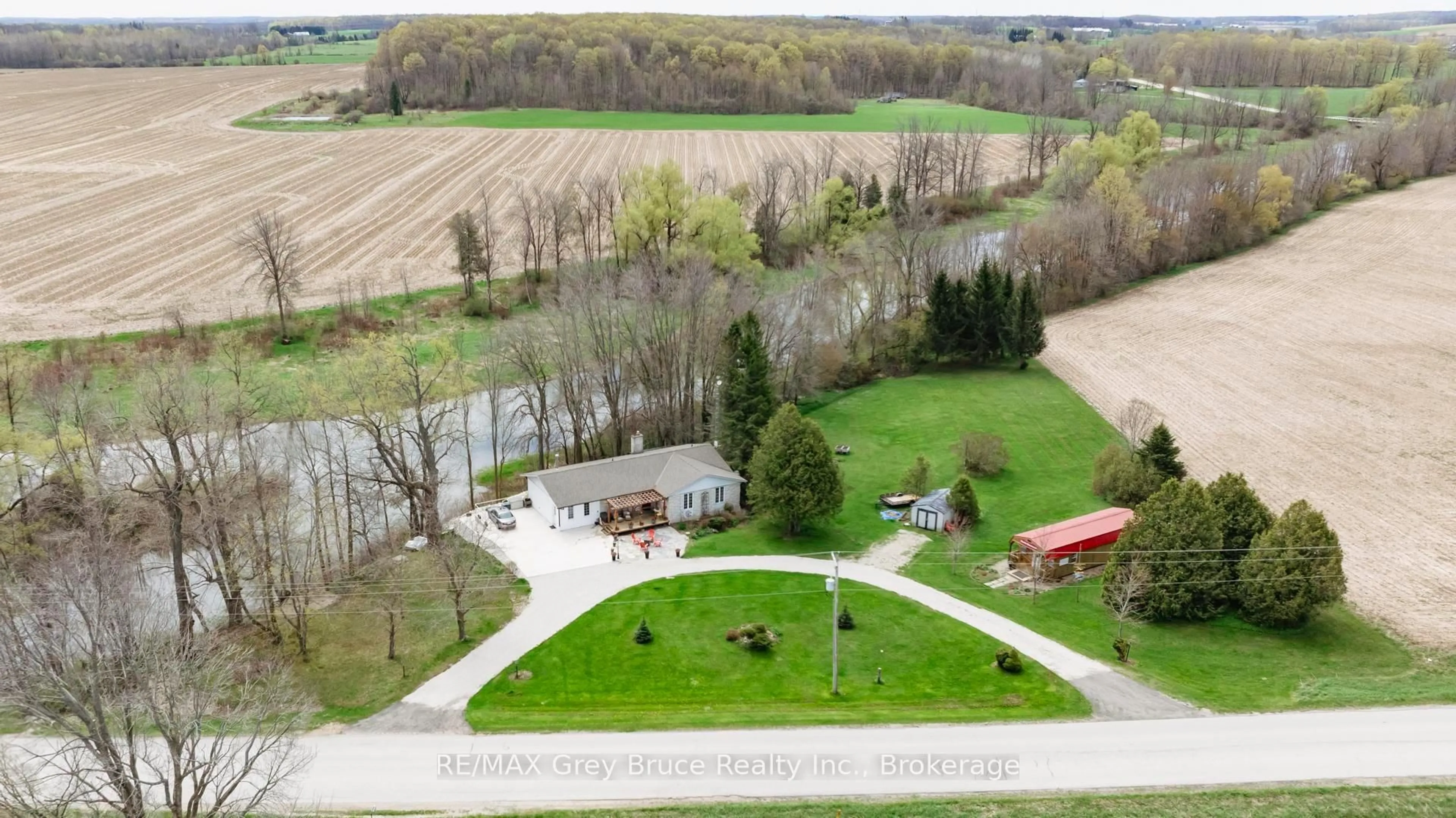 A pic from outside/outdoor area/front of a property/back of a property/a pic from drone, water/lake/river/ocean view for 229 6th Concession, Arran-Elderslie Ontario N0H 2N0