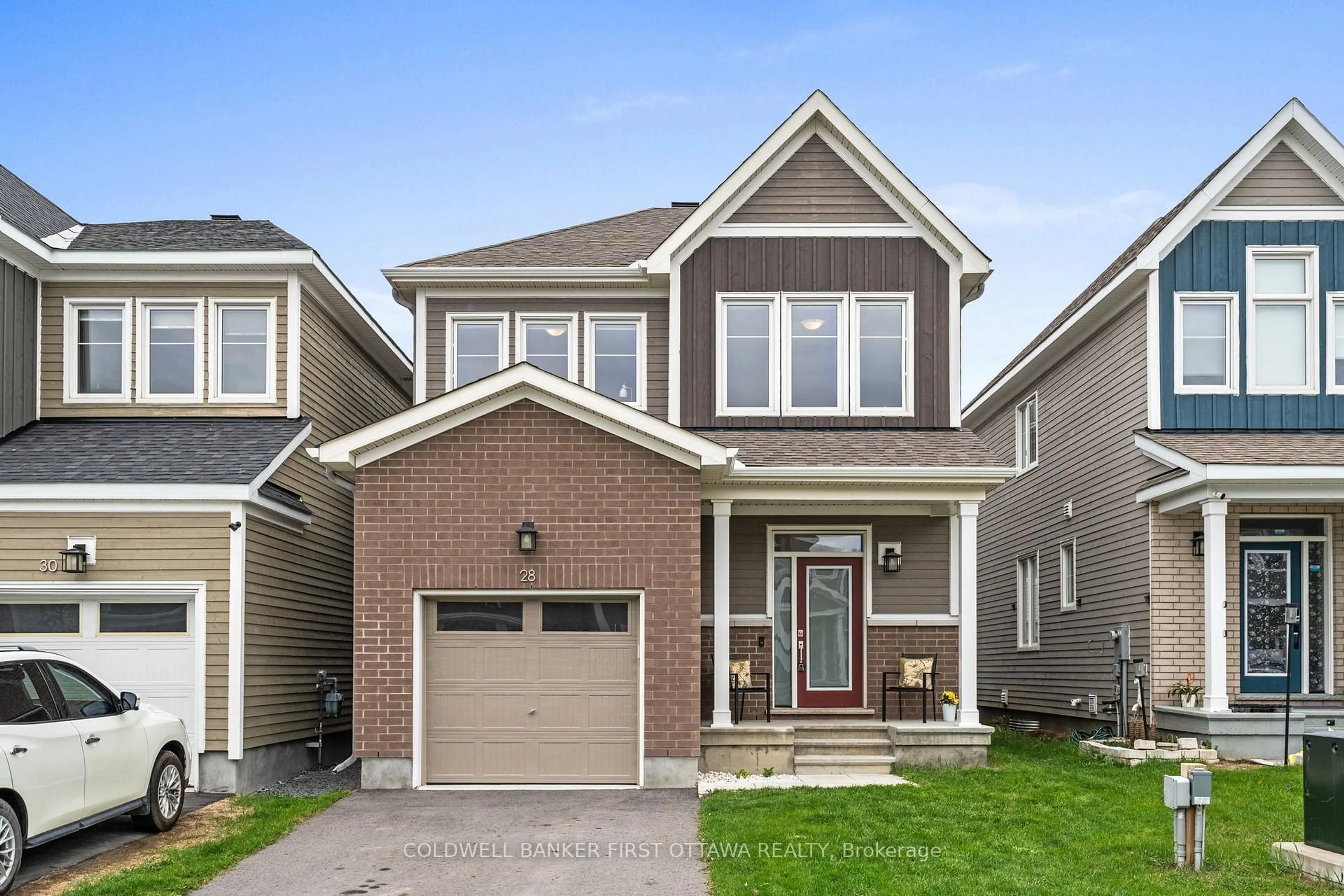 Home with brick exterior material, street for 28 Pacing Walk, Richmond Ontario K0A 2Z0