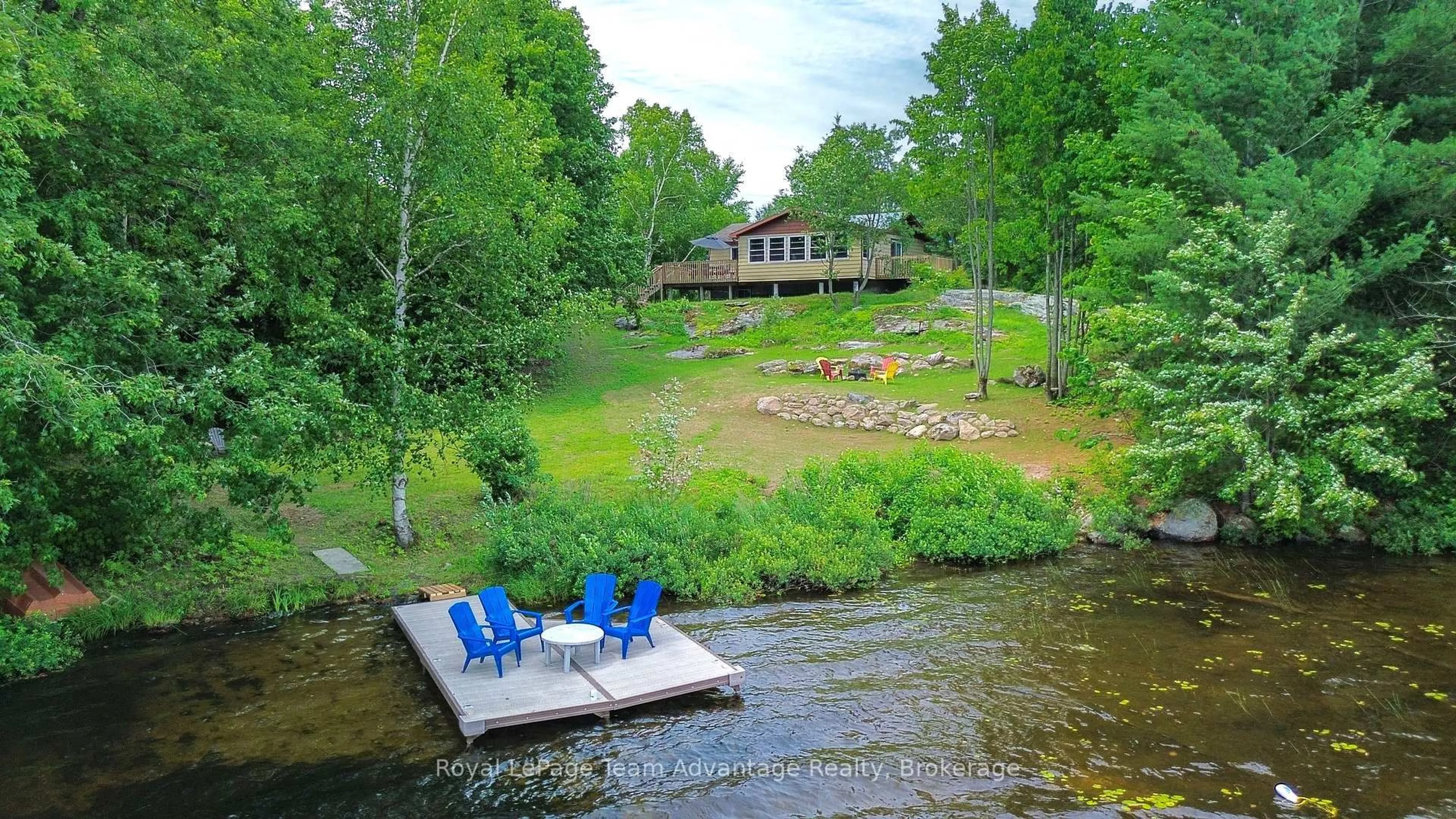 A pic from outside/outdoor area/front of a property/back of a property/a pic from drone, water/lake/river/ocean view for 35 Marlyn Dr, Seguin Ontario P0C 1J0