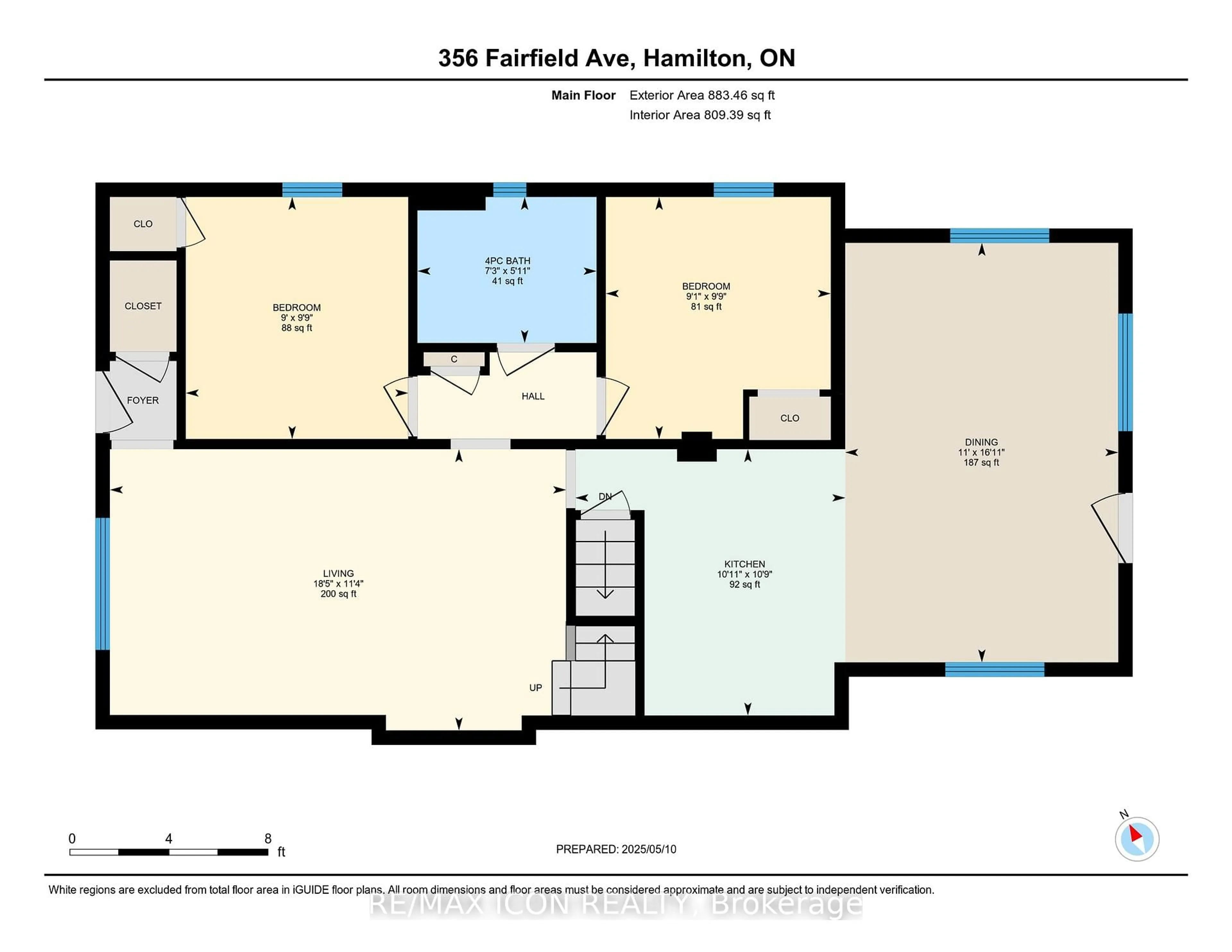Floor plan for 356 Fairfield Ave, Hamilton Ontario L8H 5H9