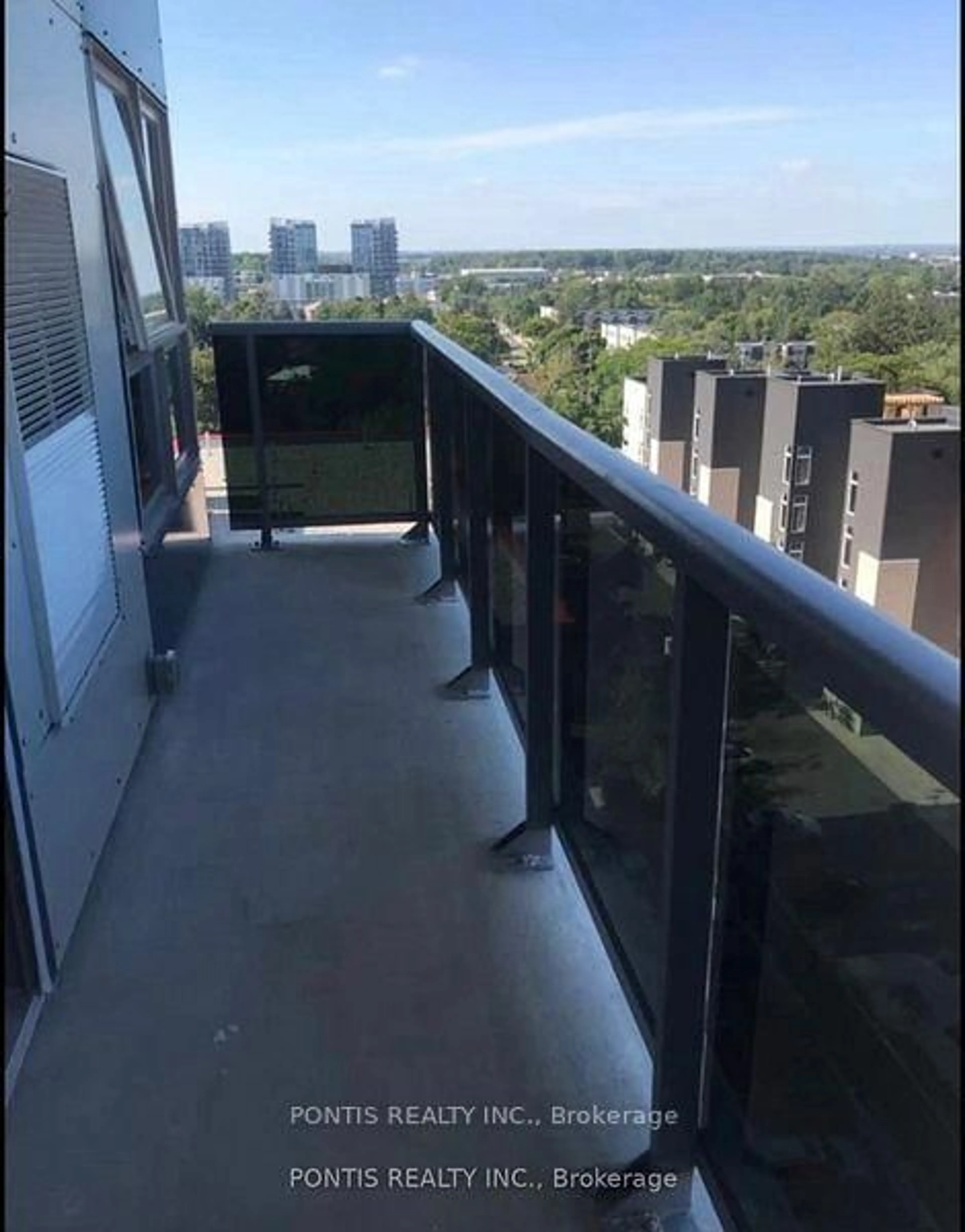 Balcony in the apartment, city buildings view from balcony for 258B Sunview St #2122, Waterloo Ontario N2L 0H7