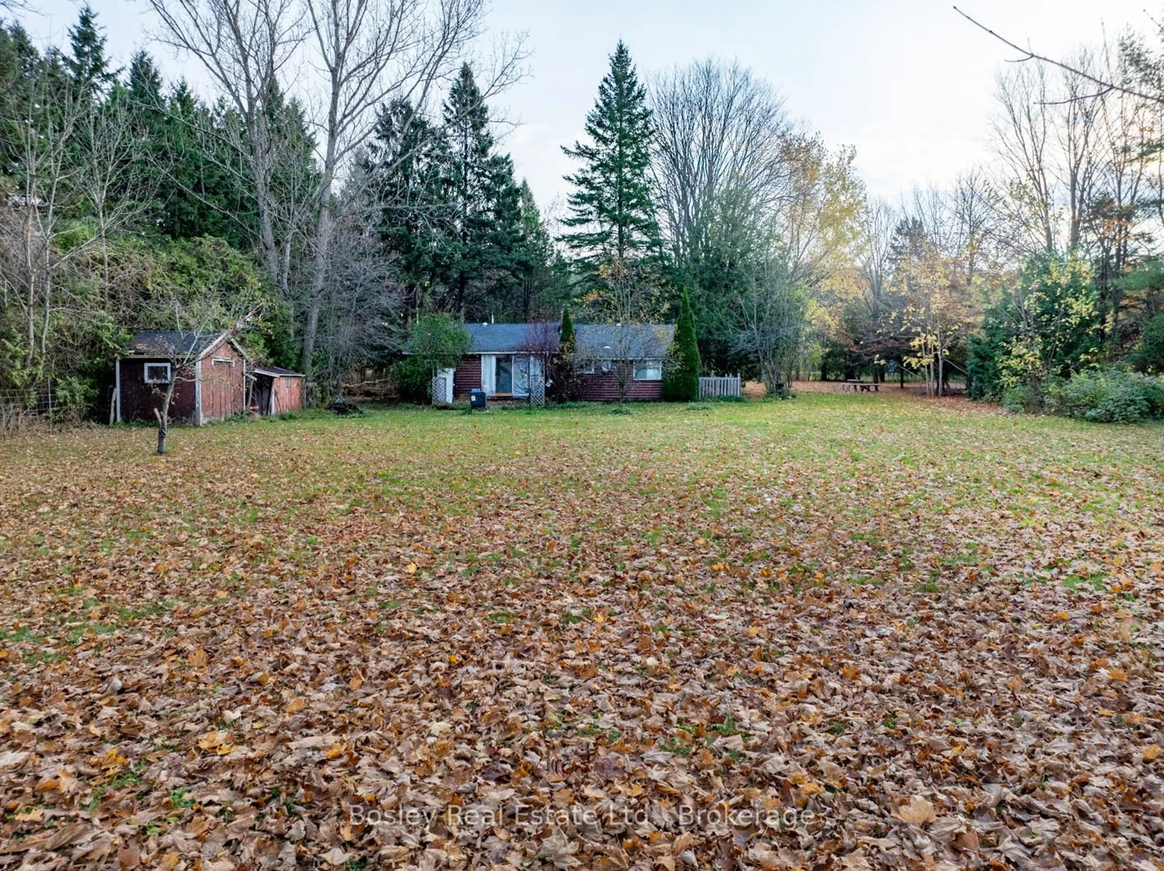 A pic from outside/outdoor area/front of a property/back of a property/a pic from drone, forest/trees view for 194588 Grey Road 13 N/A, Grey Highlands Ontario N0C 1E0