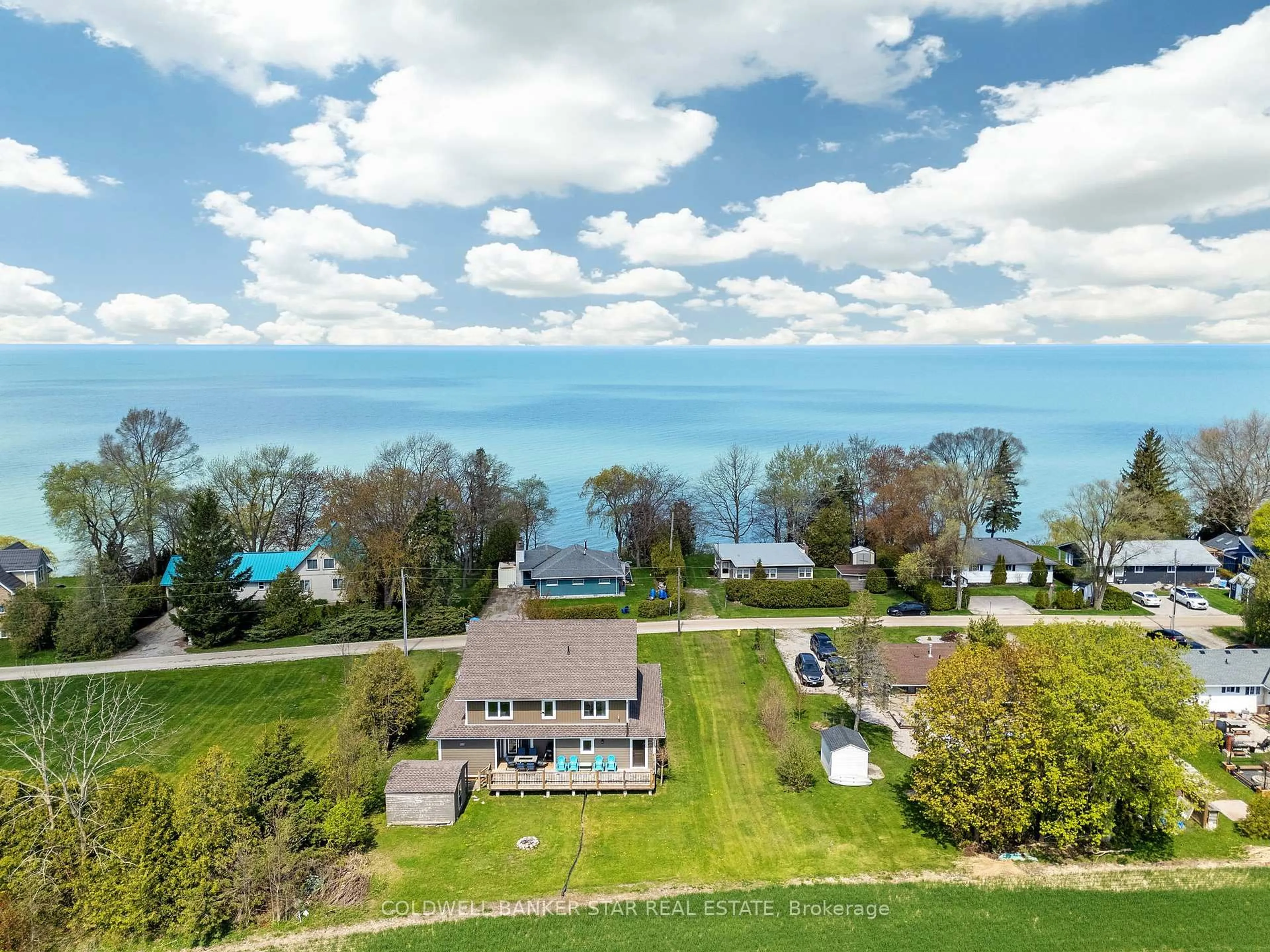 A pic from outside/outdoor area/front of a property/back of a property/a pic from drone, water/lake/river/ocean view for 71694 Old Cedarbank Lane, Bluewater Ontario N0M 1N0