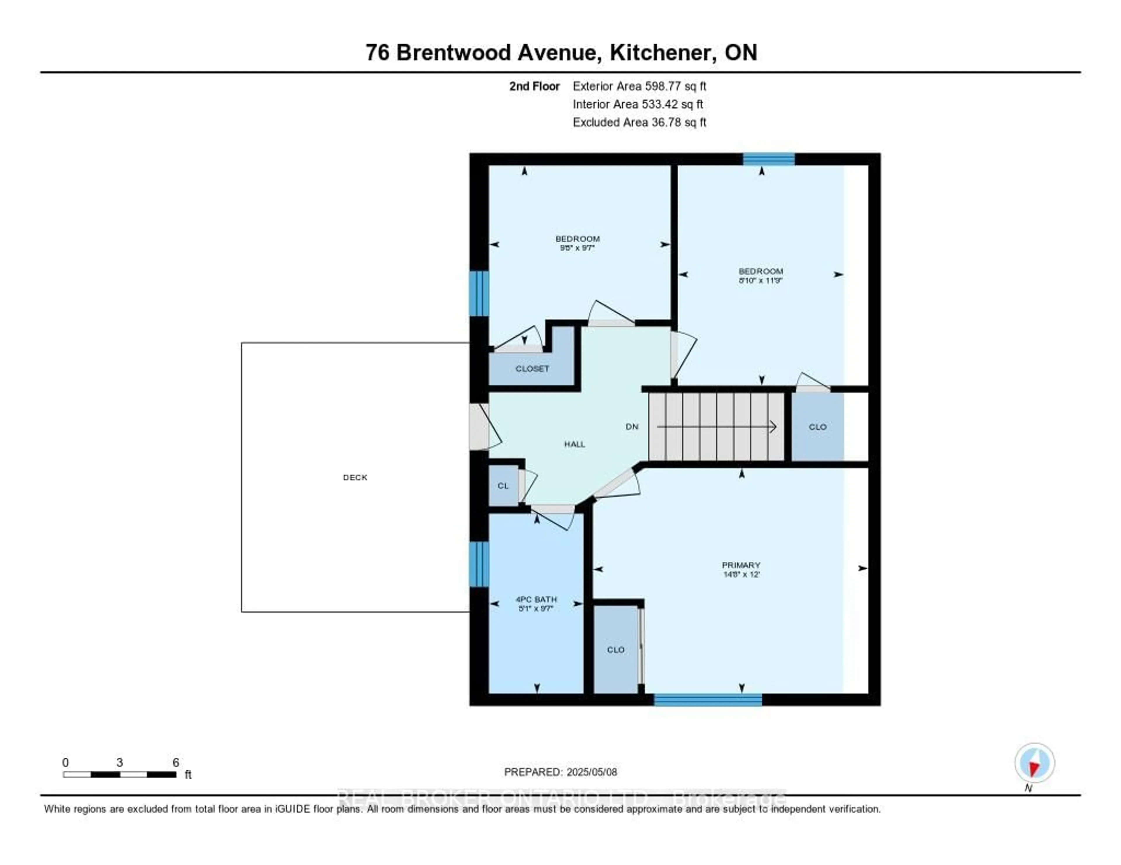 Floor plan for 76 Brentwood Ave, Kitchener Ontario N2H 2C8