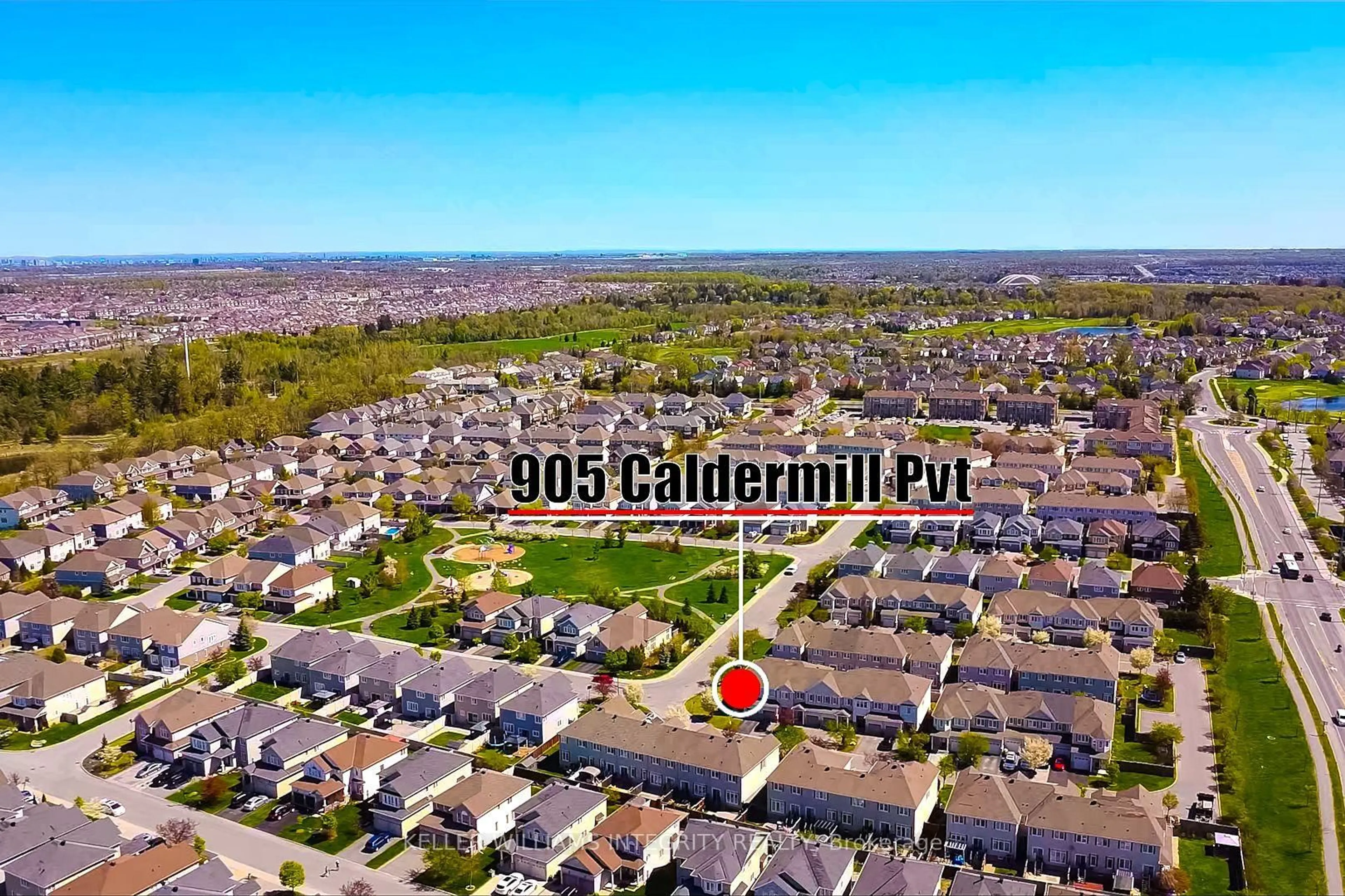 A pic from outside/outdoor area/front of a property/back of a property/a pic from drone, street for 905 Caldermill Private, Ottawa Ontario K2J 0Z8