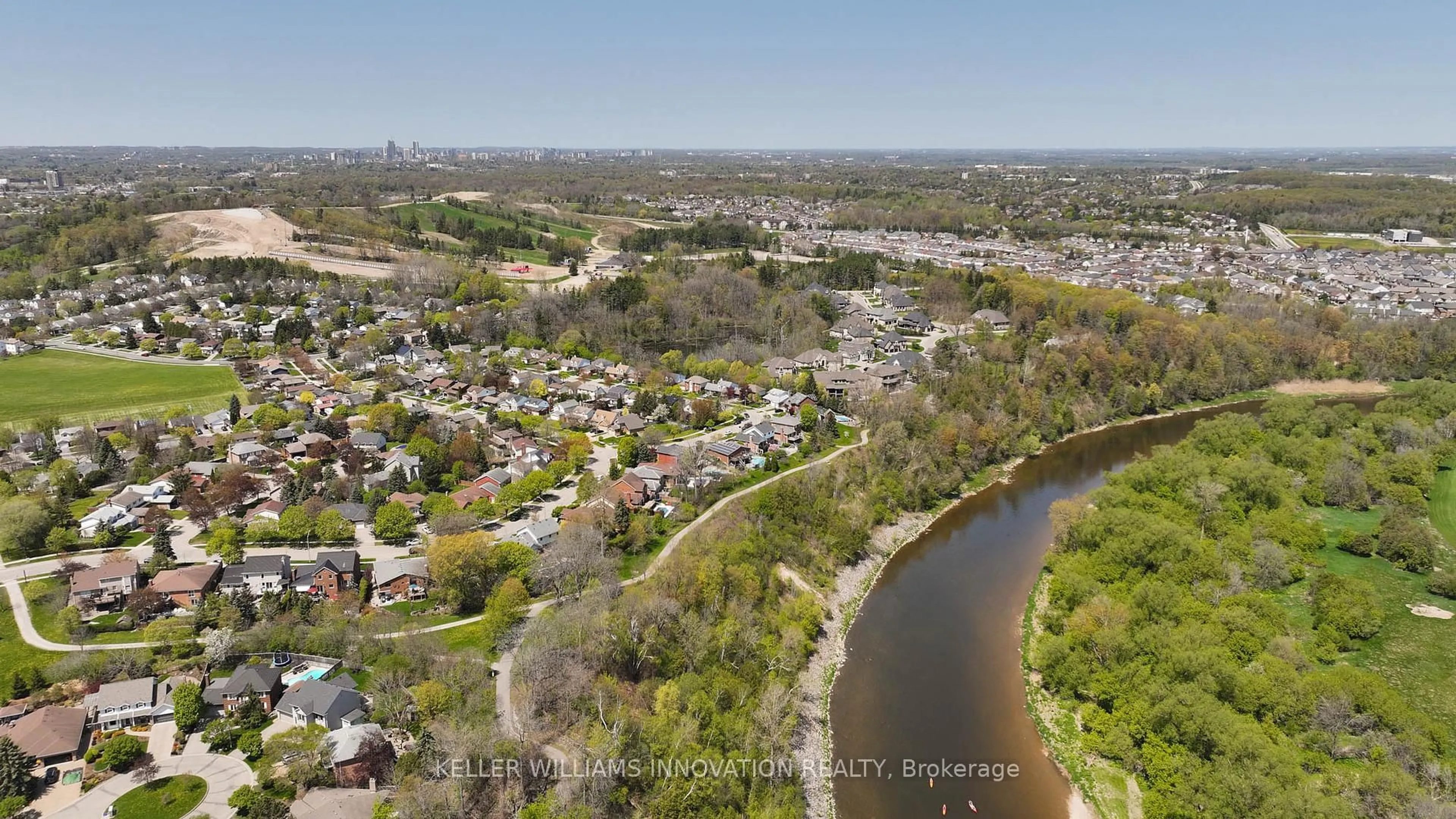 A pic from outside/outdoor area/front of a property/back of a property/a pic from drone, water/lake/river/ocean view for 69 Manitoulin Cres, Kitchener Ontario N2A 3H6