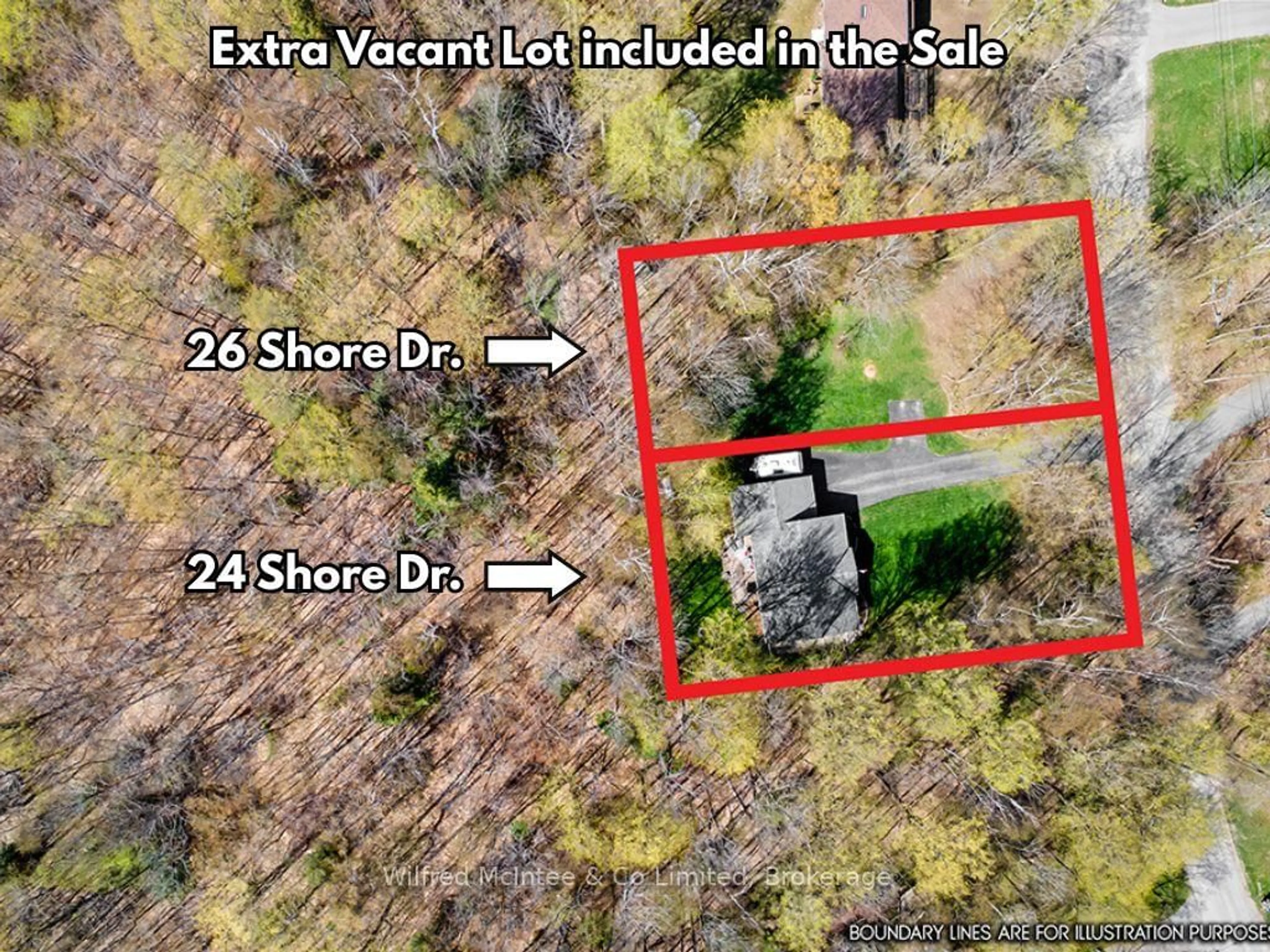 A pic from outside/outdoor area/front of a property/back of a property/a pic from drone, water/lake/river/ocean view for 24 Shore Dr, South Bruce Peninsula Ontario N0H 1A0