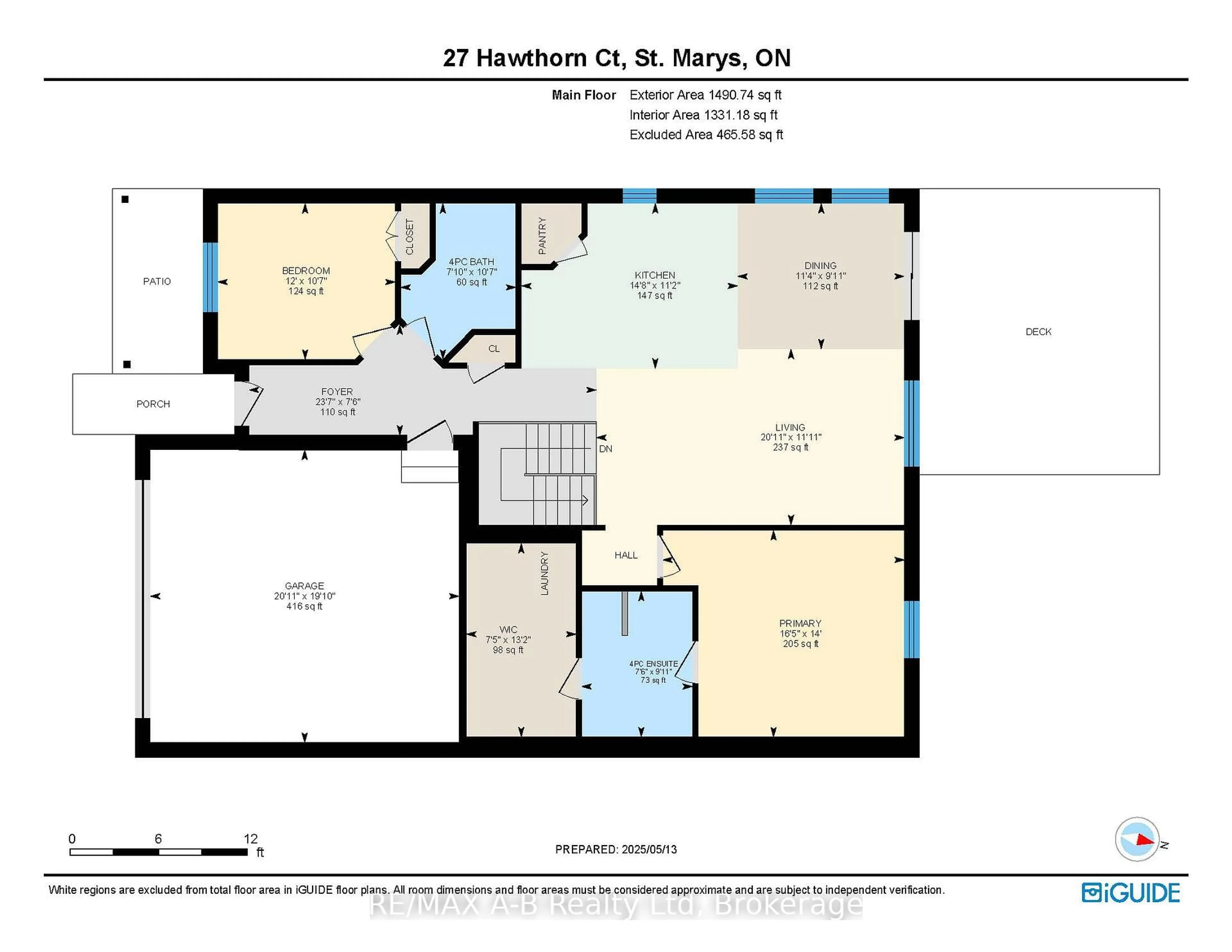 Floor plan for 27 Hawthorn Crt, St. Marys Ontario N4X 0B9