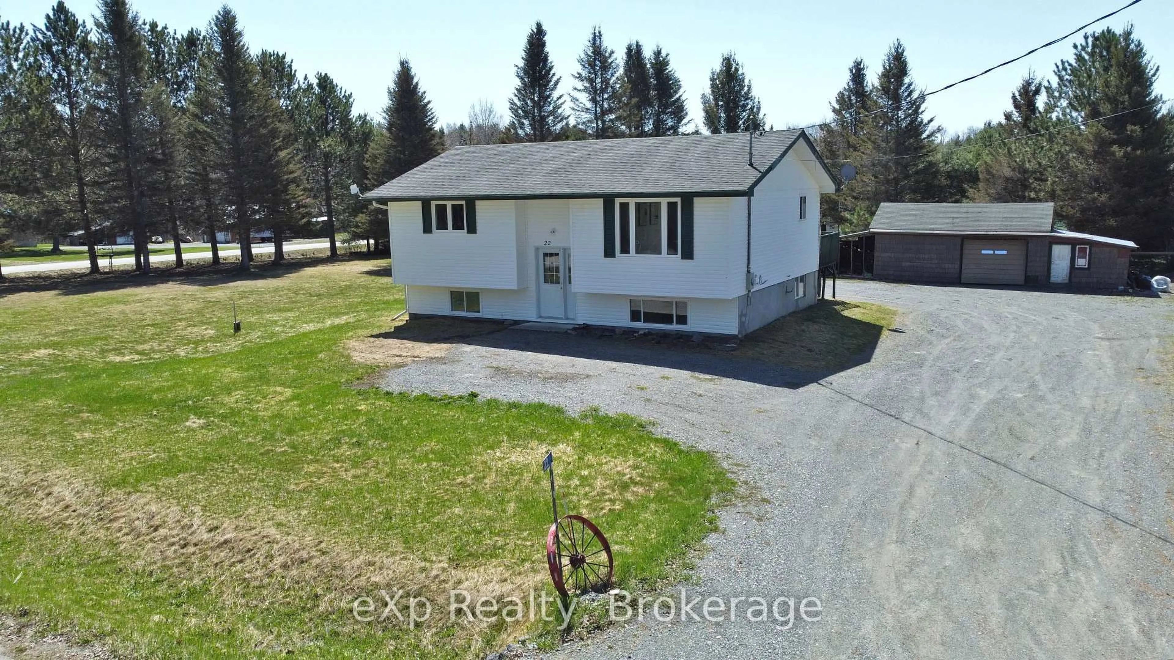 A pic from outside/outdoor area/front of a property/back of a property/a pic from drone, unknown for 22 Dupras St, West Nipissing Ontario P0H 2C0