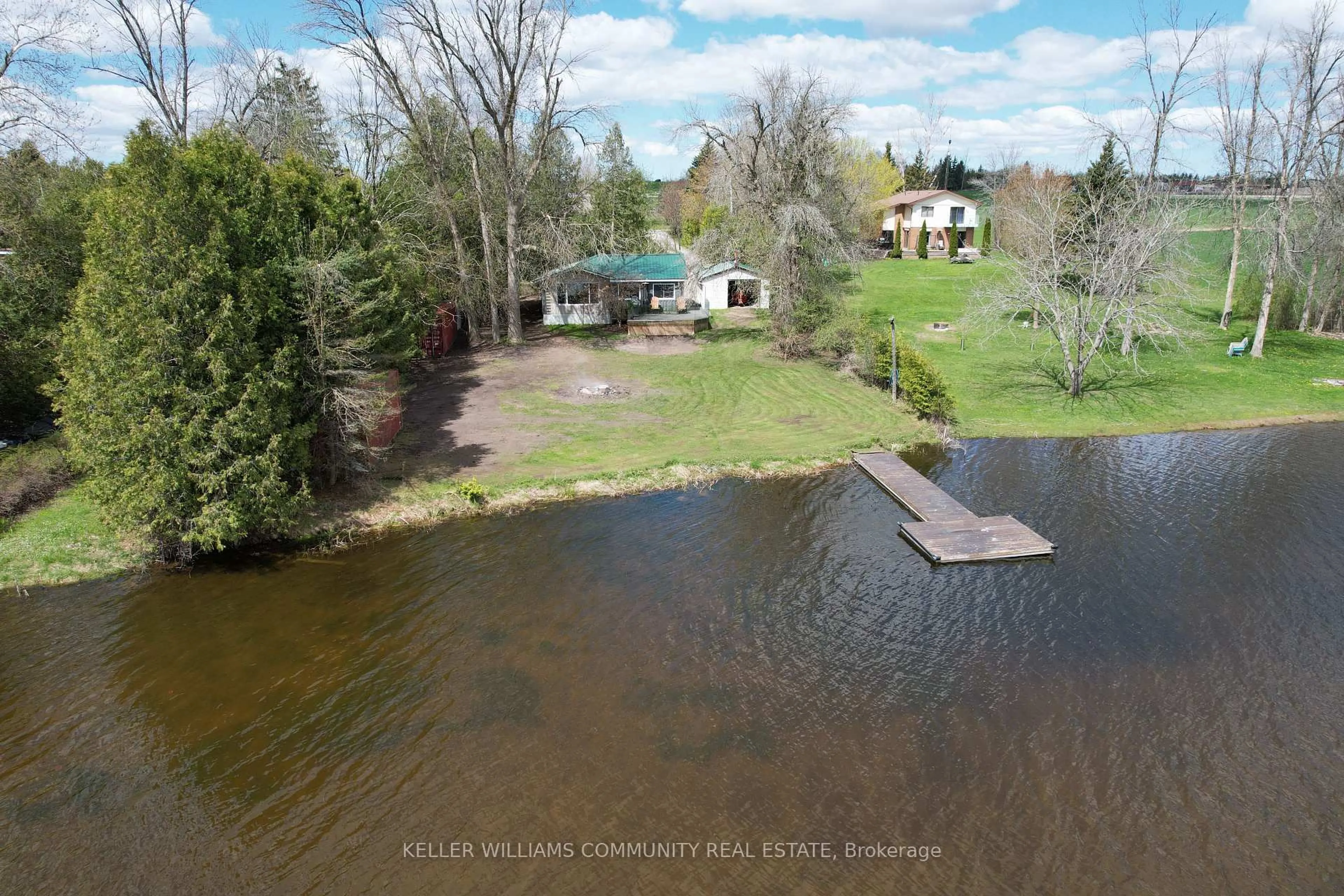 A pic from outside/outdoor area/front of a property/back of a property/a pic from drone, water/lake/river/ocean view for 4 Columbus St, Kawartha Lakes Ontario K9V 0J9