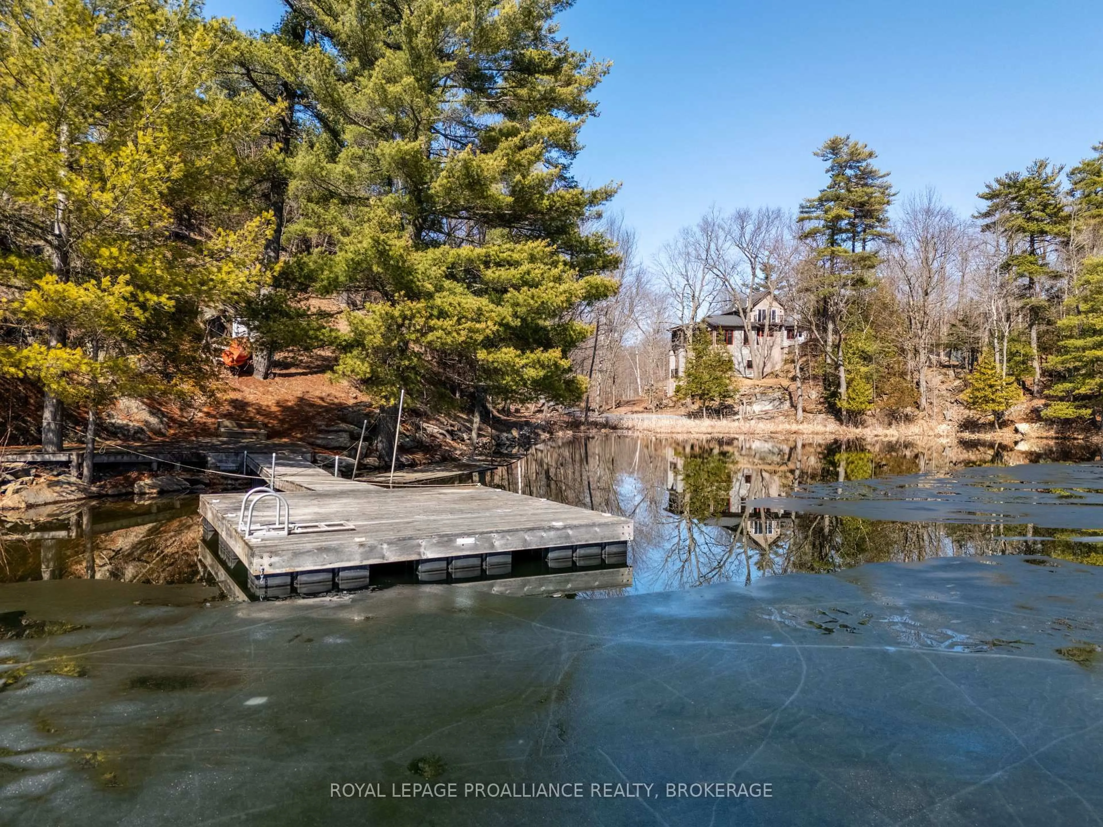 A pic from outside/outdoor area/front of a property/back of a property/a pic from drone, water/lake/river/ocean view for 7955 Perth Rd, Perth Road Ontario K0H 2L0