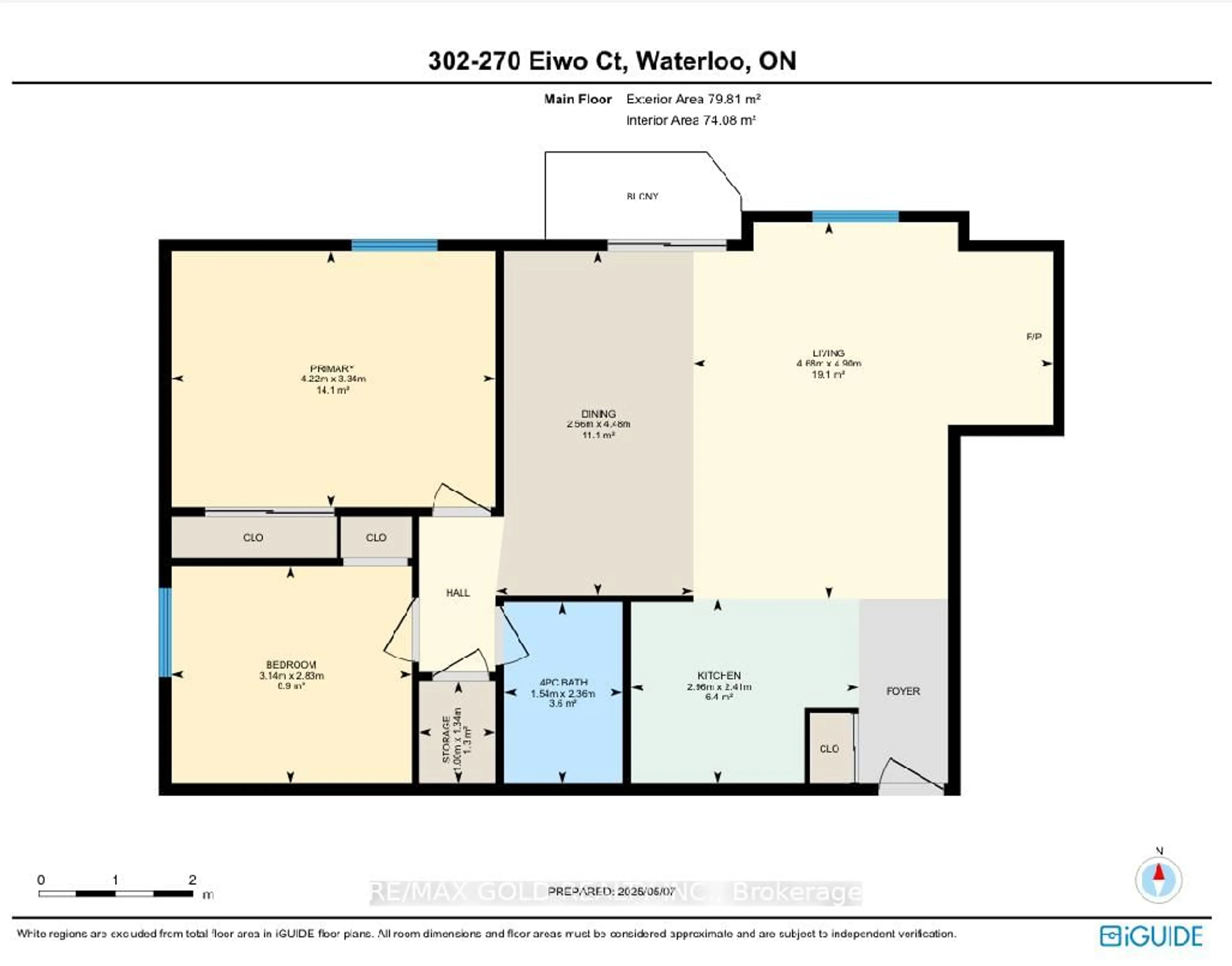 Floor plan for 270 Eiwo Crt #302, Waterloo Ontario N2K 3M6
