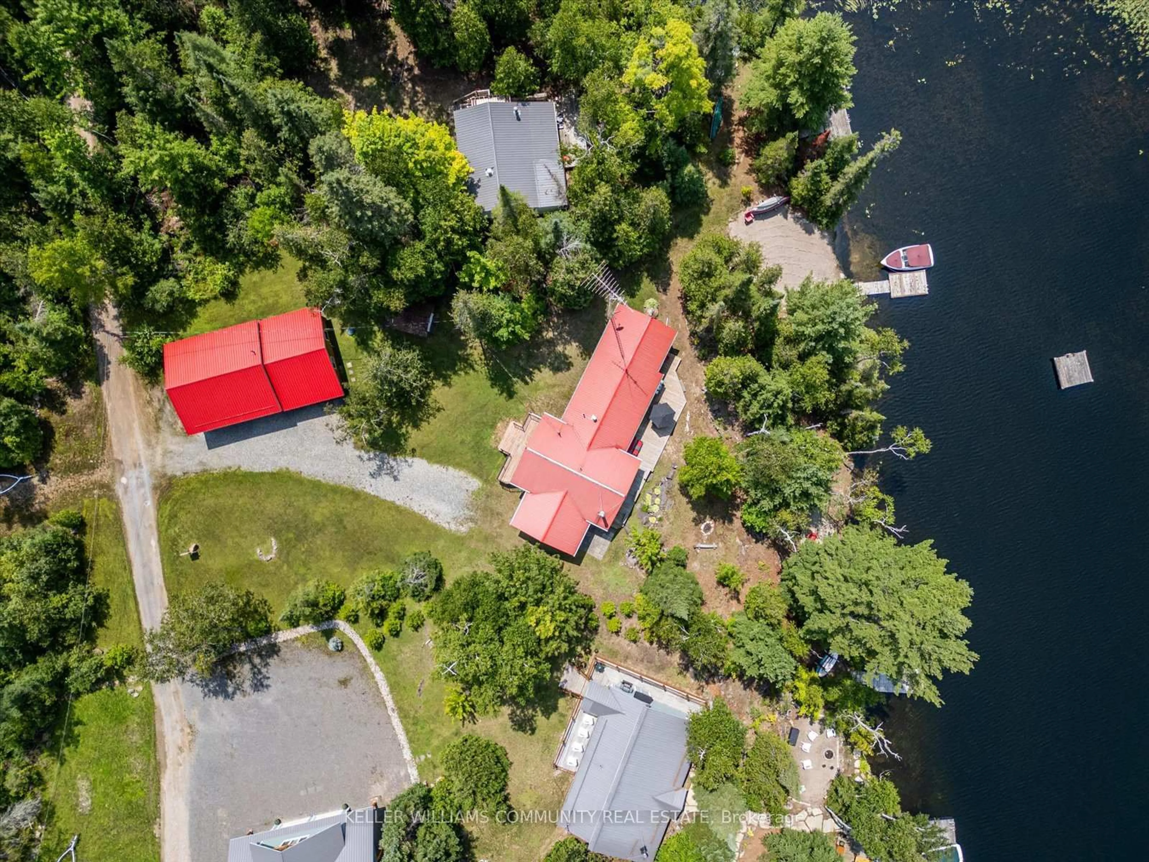 A pic from outside/outdoor area/front of a property/back of a property/a pic from drone, water/lake/river/ocean view for 303 Maple Landing Lane, Hastings Ontario K0L 1W0
