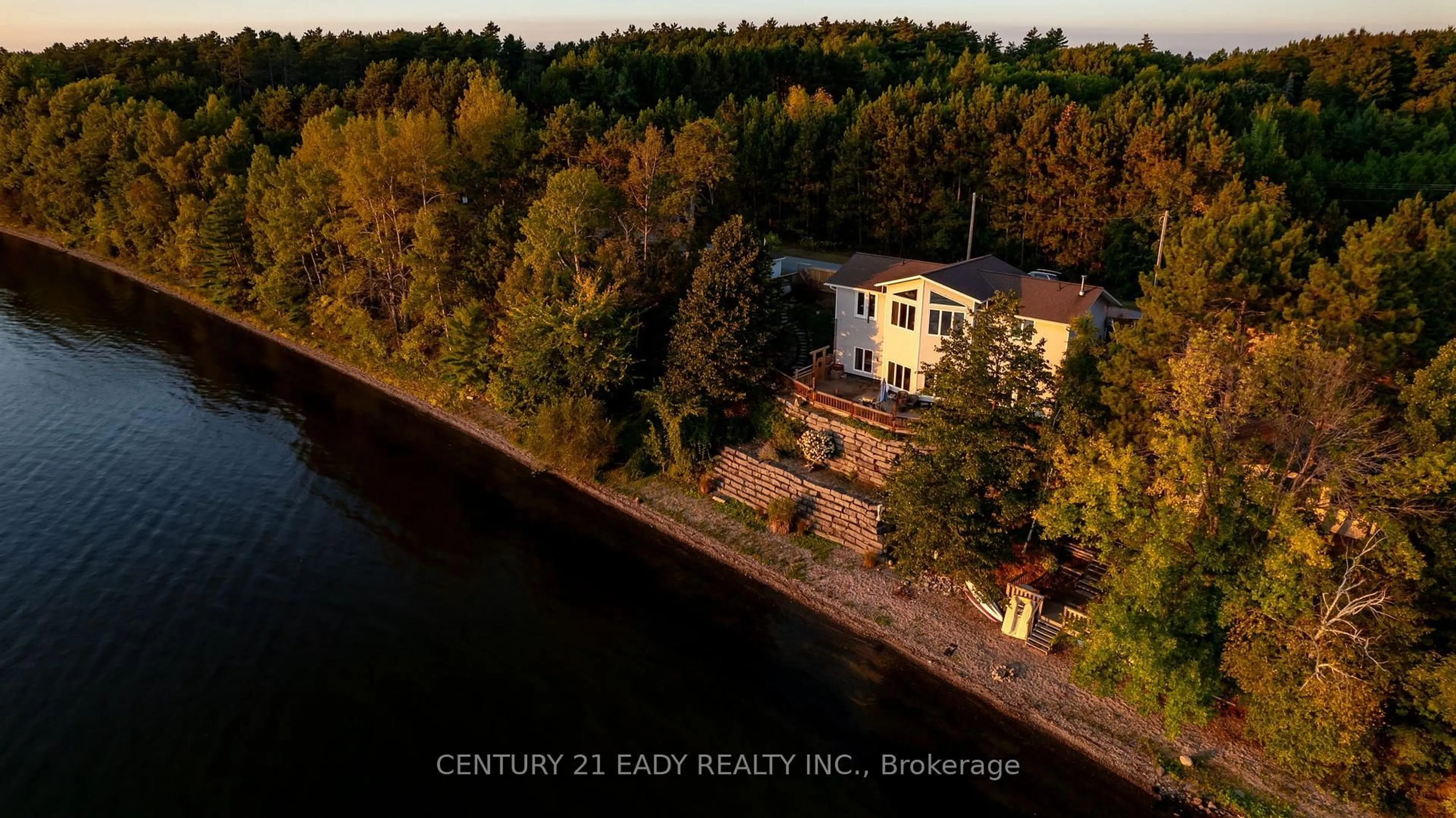 A pic from outside/outdoor area/front of a property/back of a property/a pic from drone, water/lake/river/ocean view for 563 Island View Dr, Golden Lake Ontario K0J 1X0