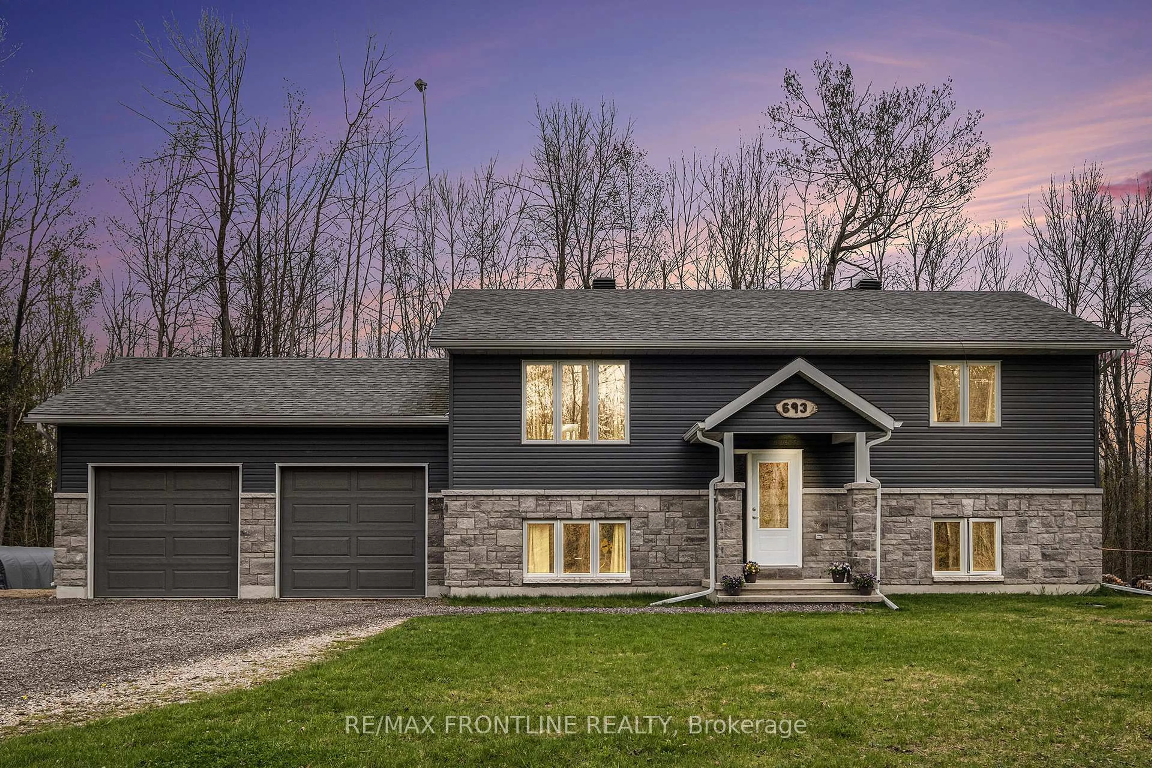 Home with vinyl exterior material, street for 693 Poonamalie Side Rd, Smiths Falls Ontario K7A 4S4
