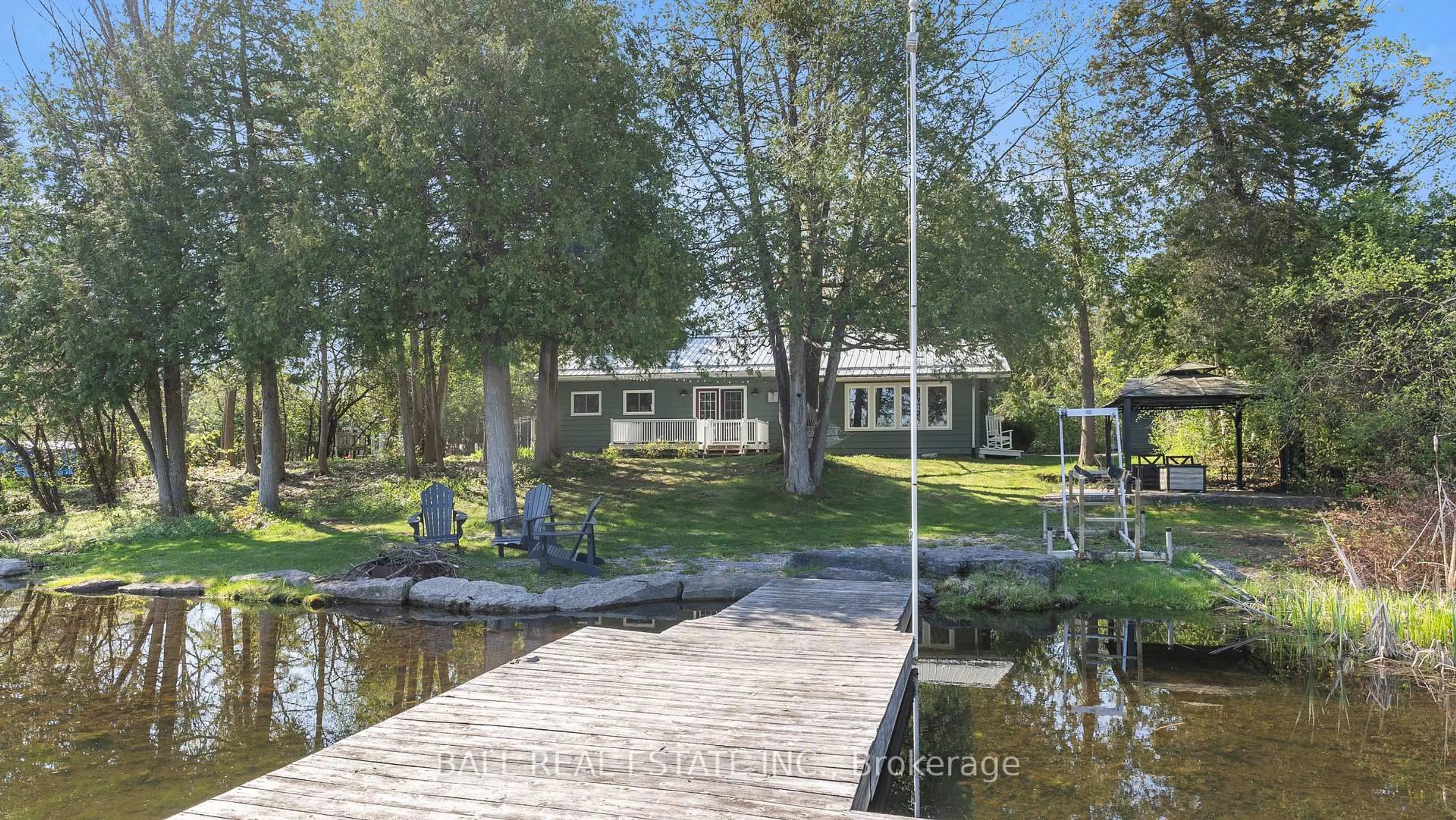 A pic from outside/outdoor area/front of a property/back of a property/a pic from drone, water/lake/river/ocean view for 24 Little Bob Dr, Kawartha Lakes Ontario K0M 1A0