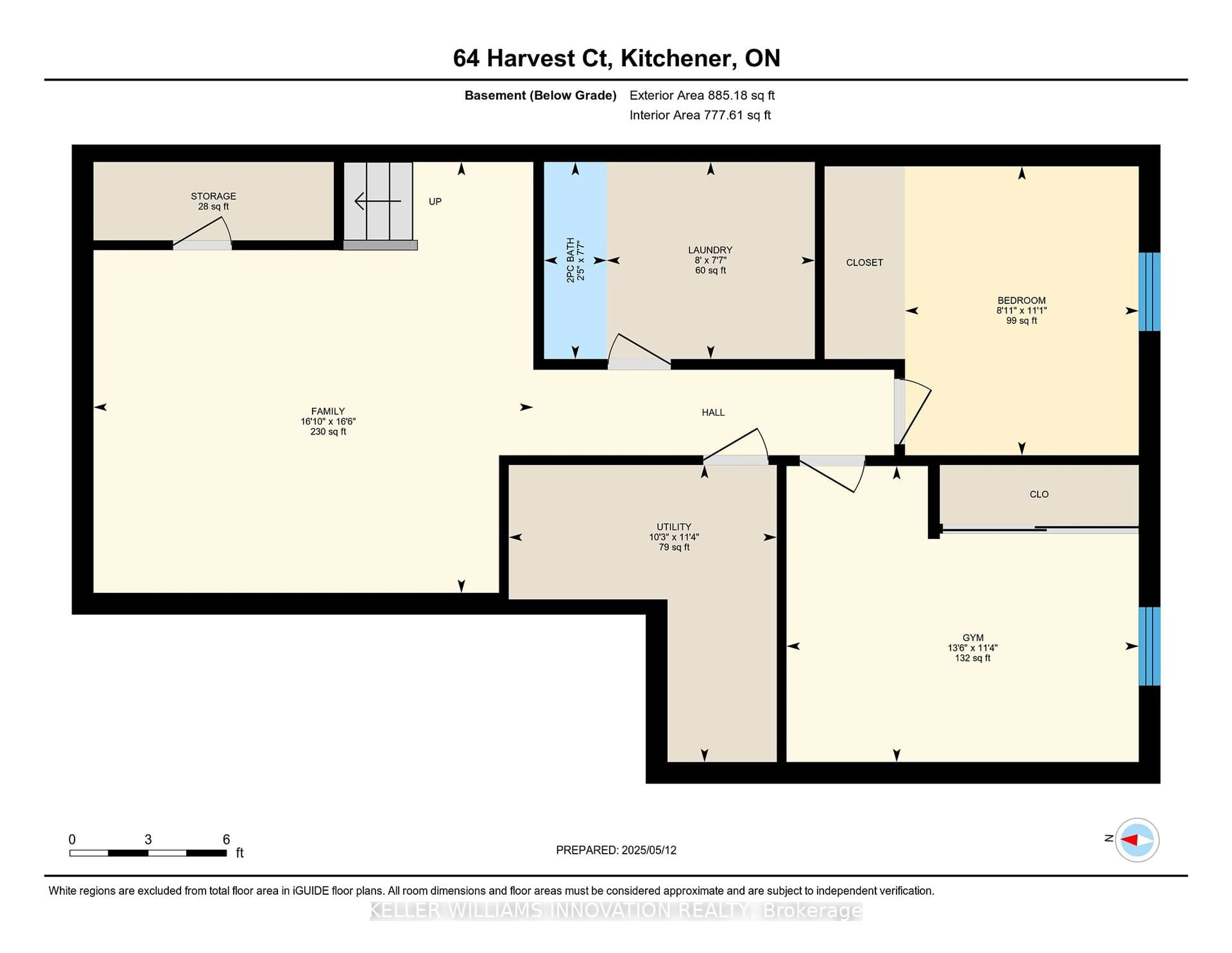 Floor plan for 64 Harvest Crt, Kitchener Ontario N2P 1T3