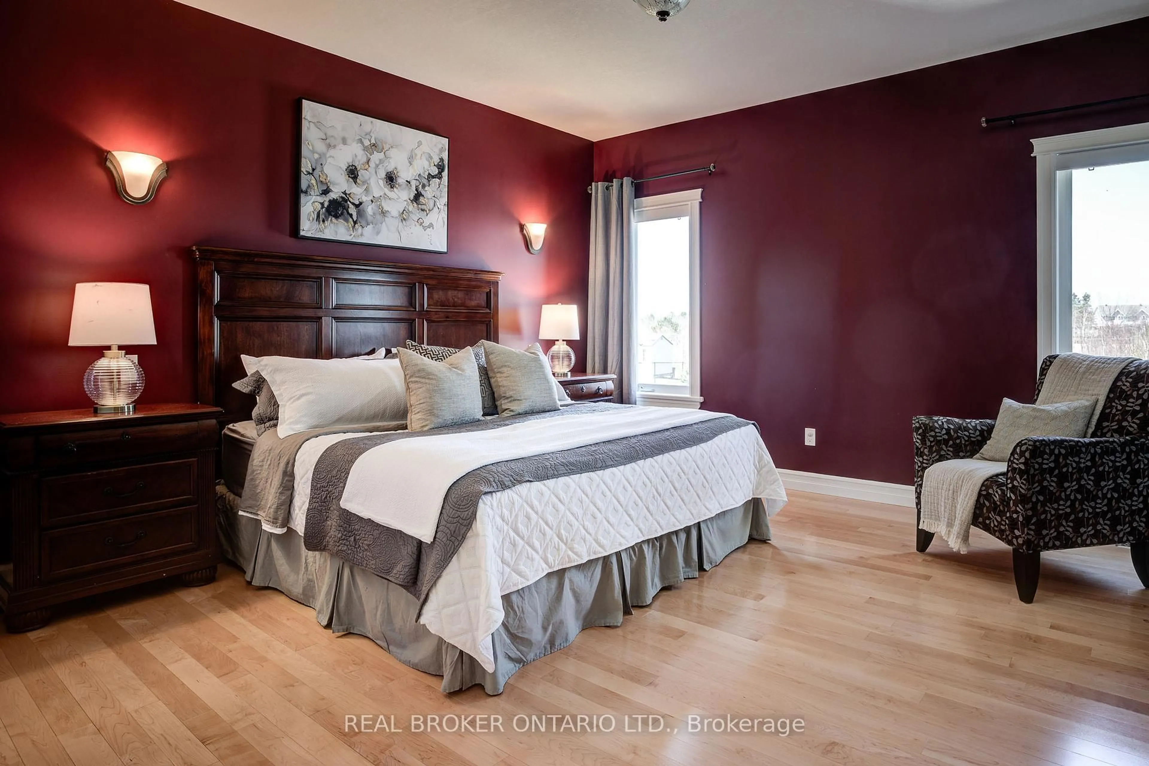Bedroom with bed, wood/laminate floor for 69 Bayside Cres, Greater Sudbury Ontario P3B 0B9