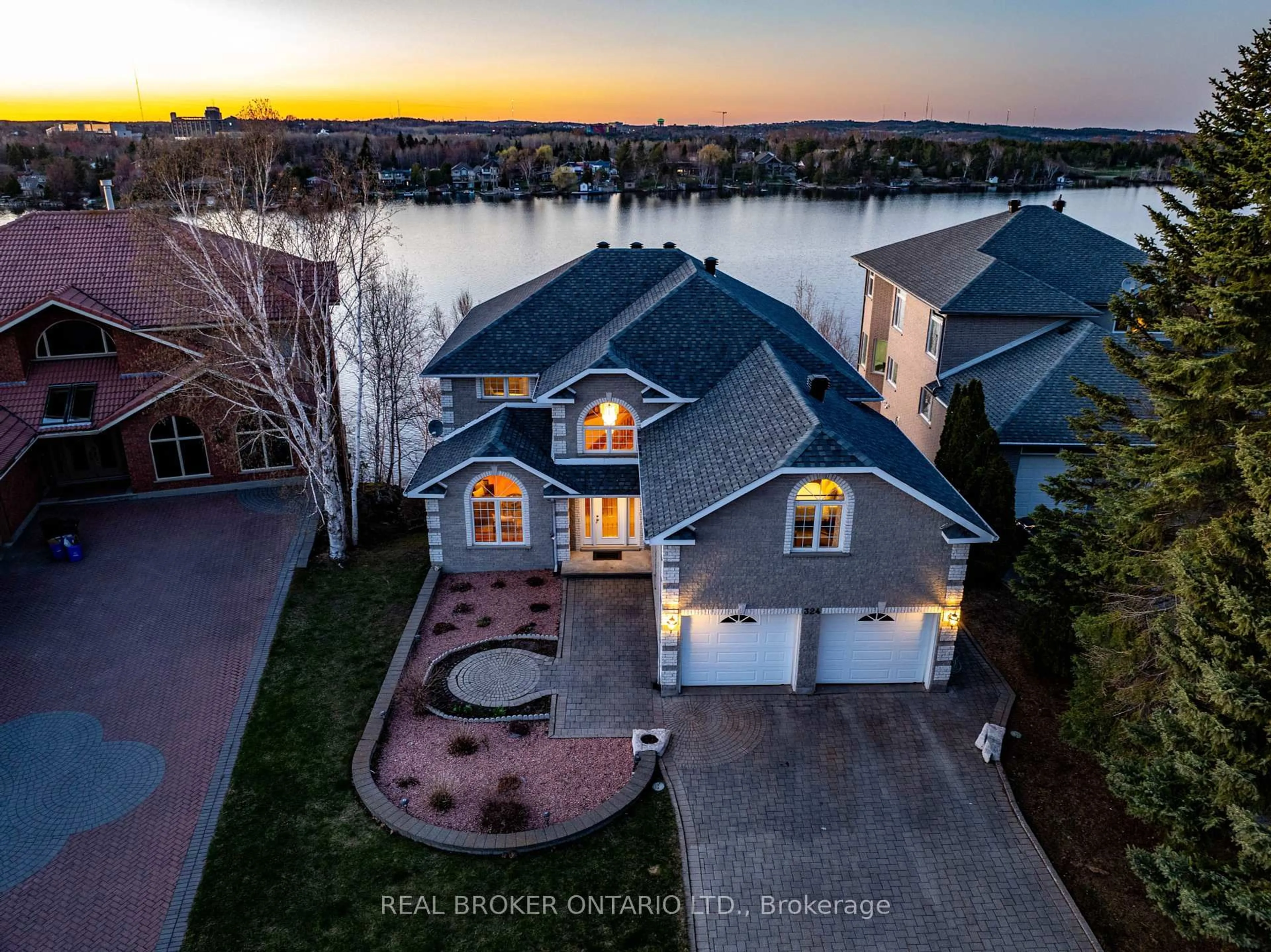 A pic from outside/outdoor area/front of a property/back of a property/a pic from drone, water/lake/river/ocean view for 324 Maki Ave, Greater Sudbury Ontario P3E 2P2
