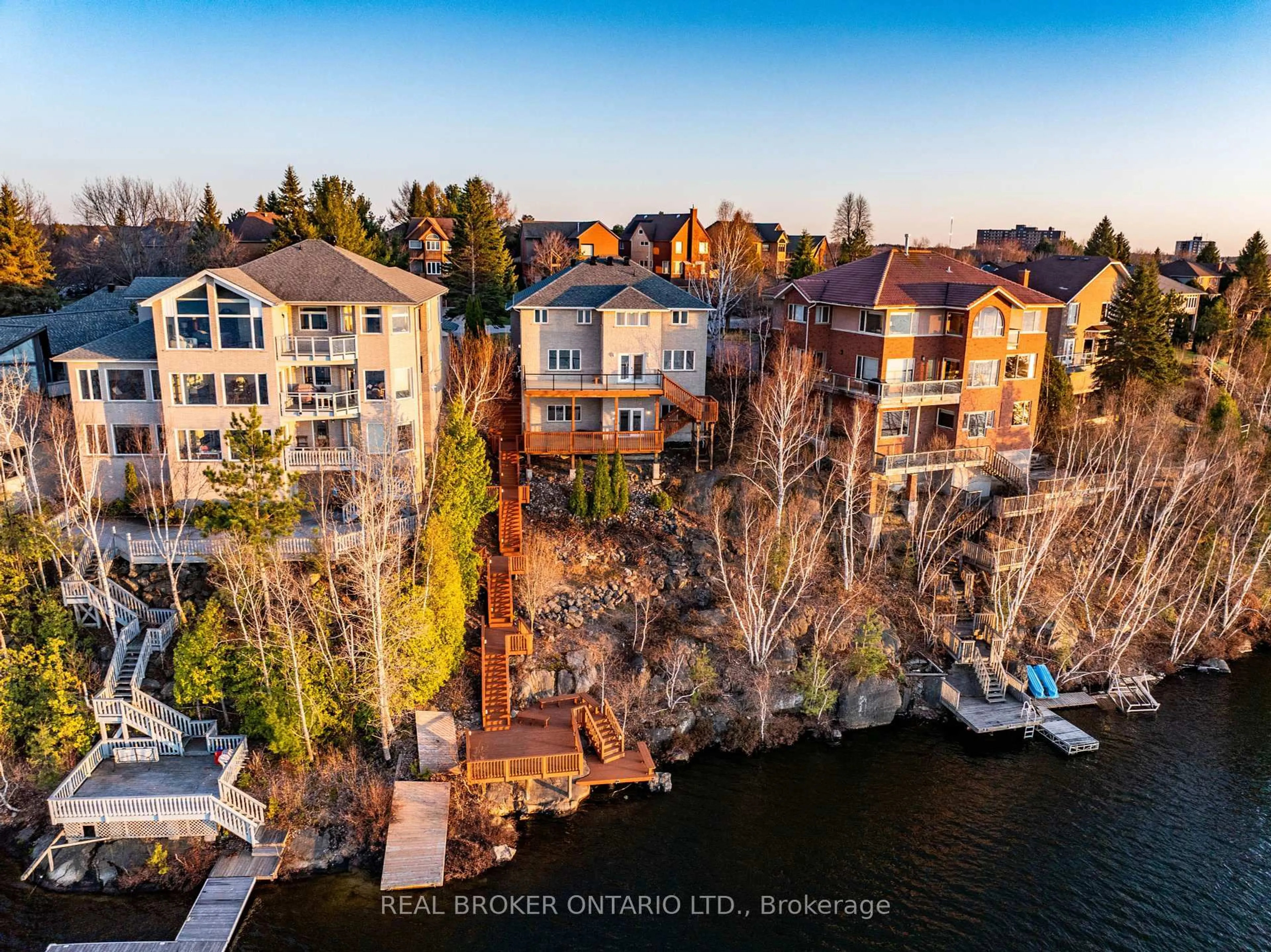 A pic from outside/outdoor area/front of a property/back of a property/a pic from drone, water/lake/river/ocean view for 324 Maki Ave, Greater Sudbury Ontario P3E 2P2