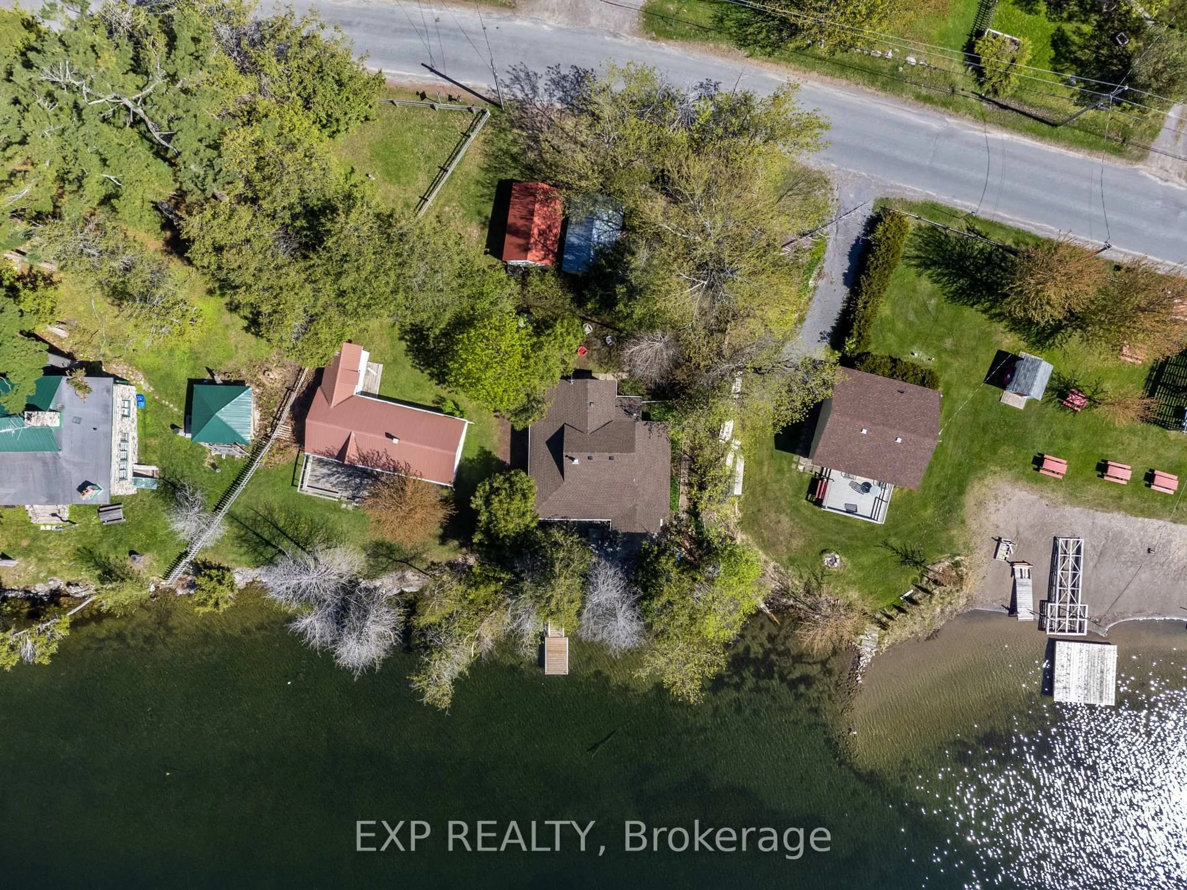 A pic from outside/outdoor area/front of a property/back of a property/a pic from drone, water/lake/river/ocean view for 108 Oak Lake Rd, Stirling Ontario K0K 3E0