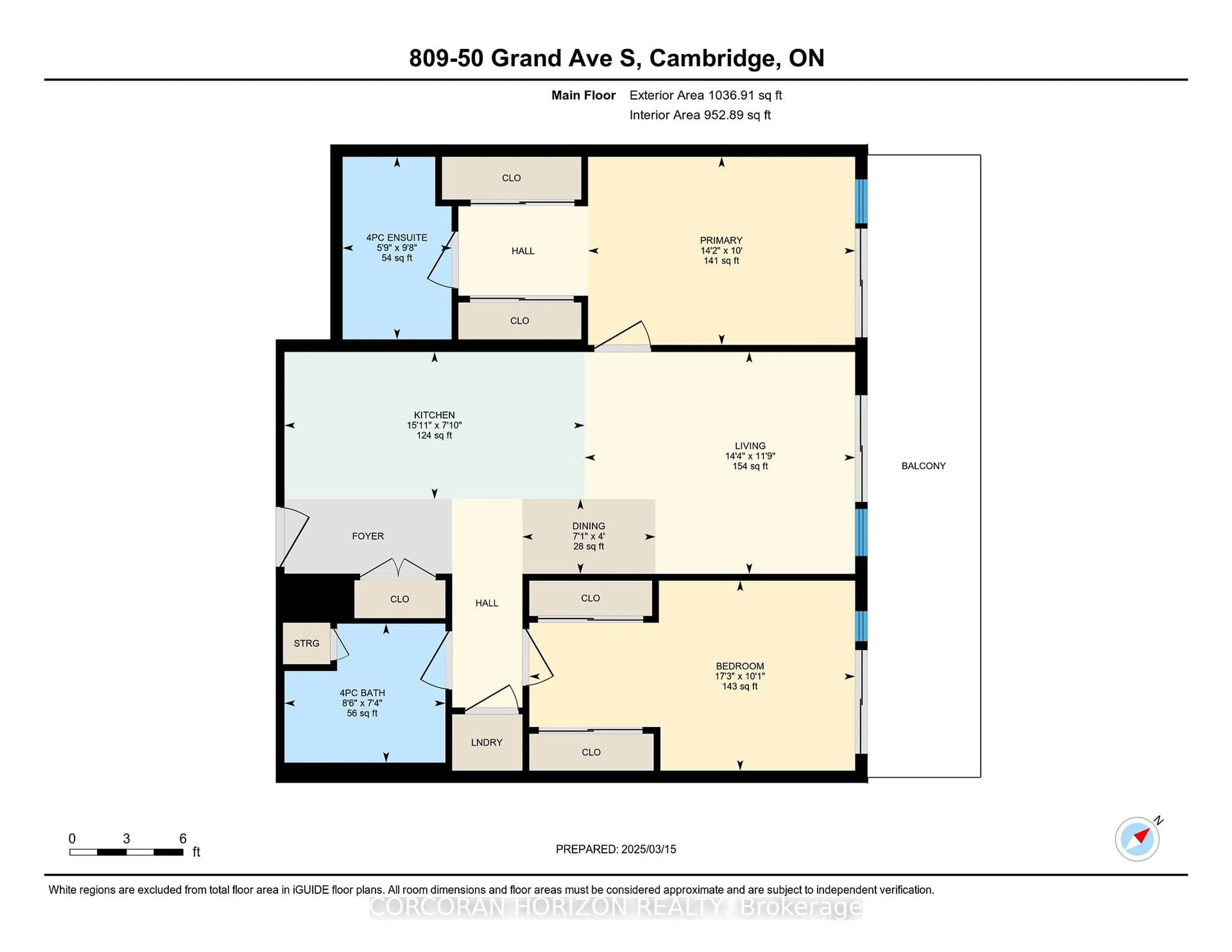 Floor plan for 50 Grand Ave #809, Cambridge Ontario N1S 0C2