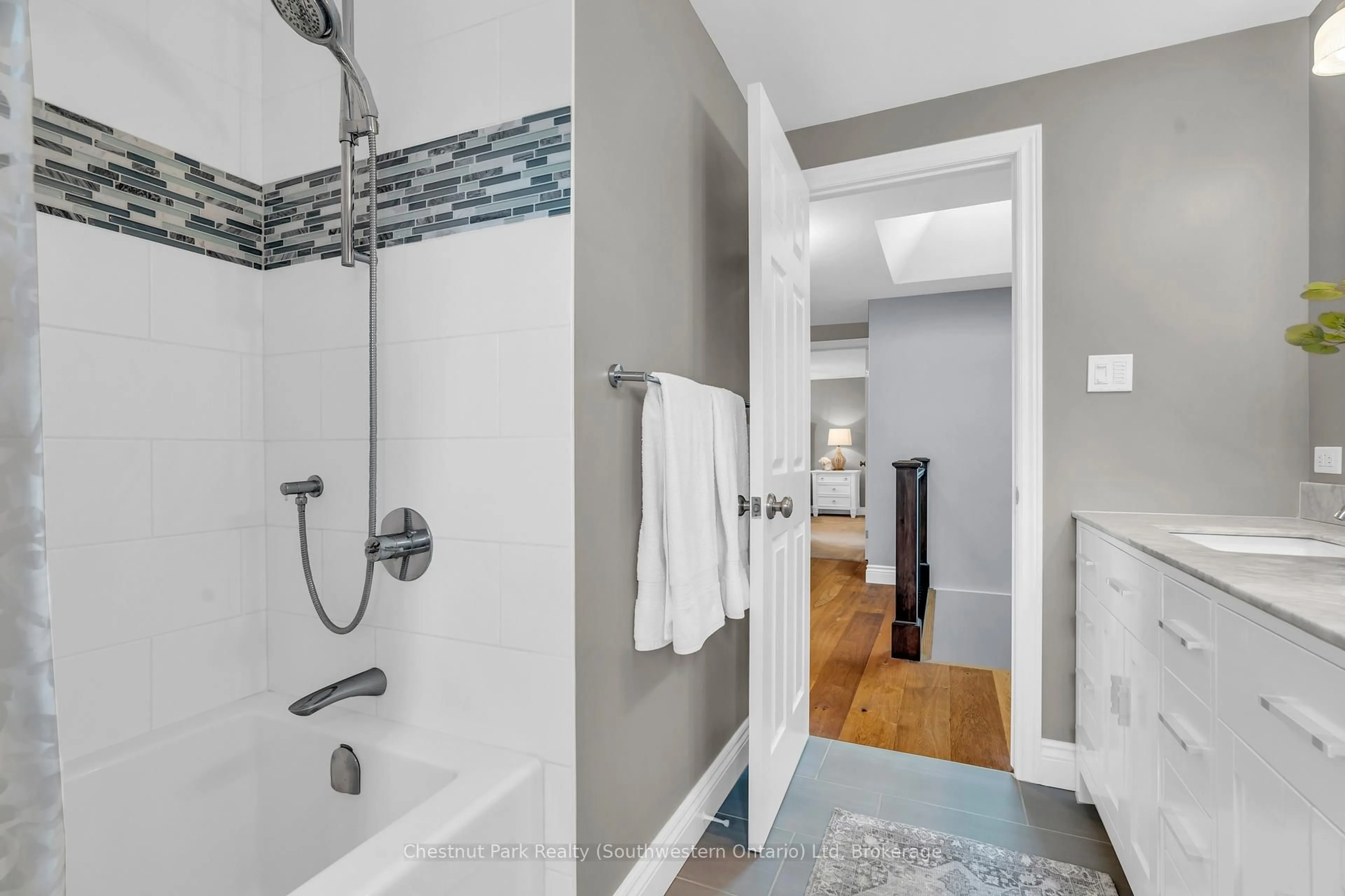 Contemporary bathroom, ceramic/tile floor for 31 Cherrywood Dr, Guelph Ontario N1K 1R7