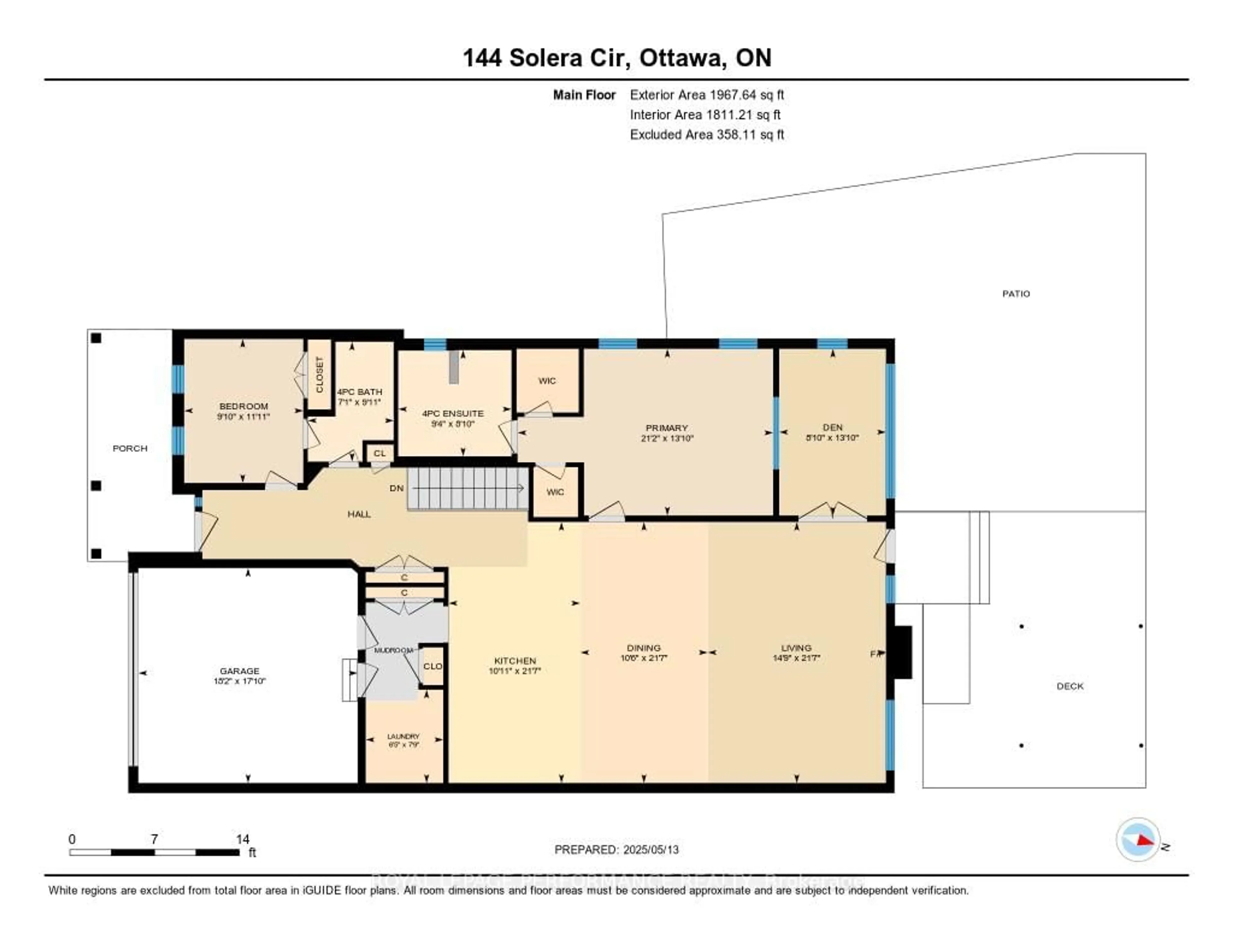 Floor plan for 144 Solera Circ, Ottawa Ontario K1T 0C6