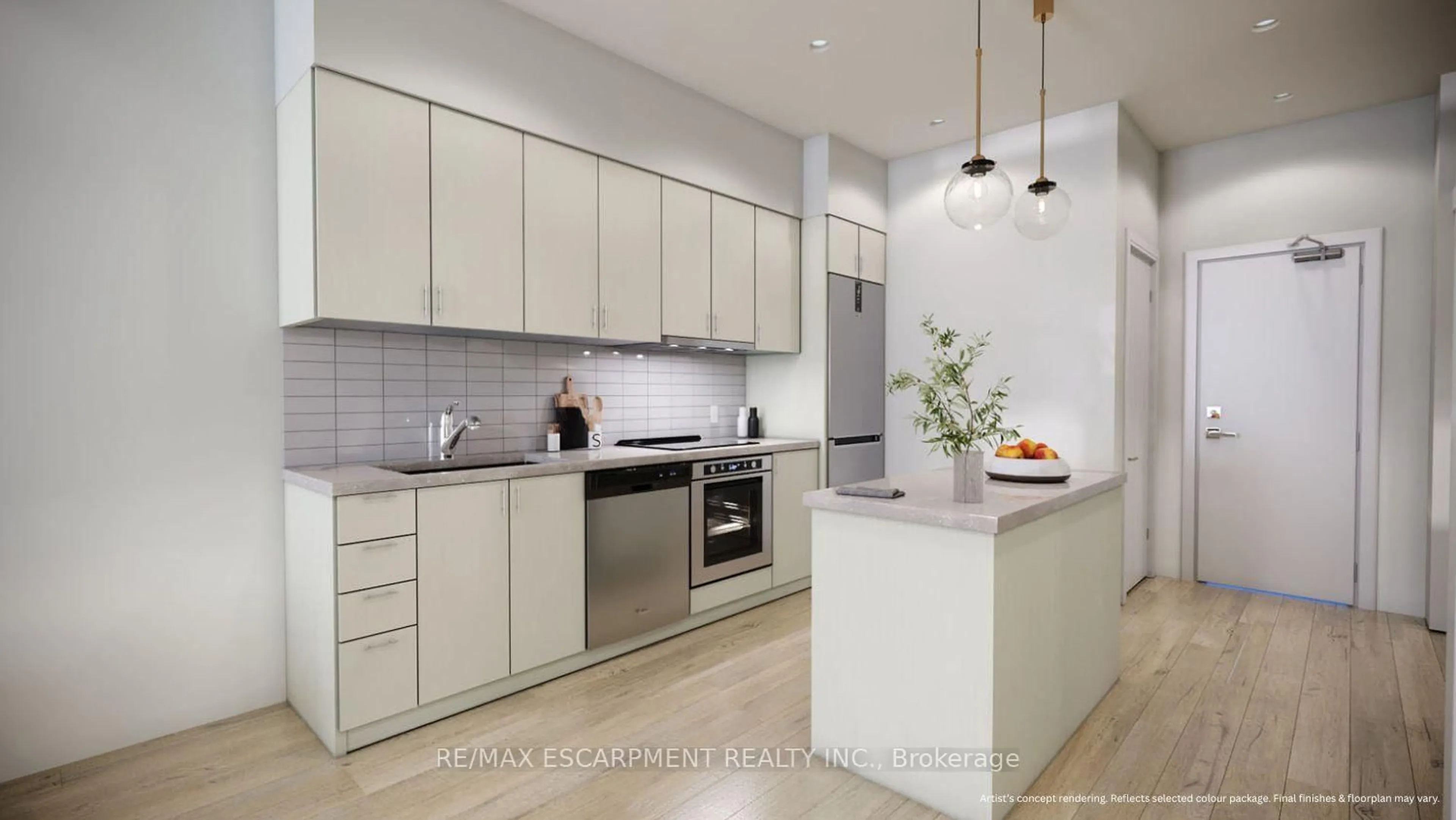 Contemporary kitchen, ceramic/tile floor for 461 Green Rd #311, Hamilton Ontario L8E 5B4