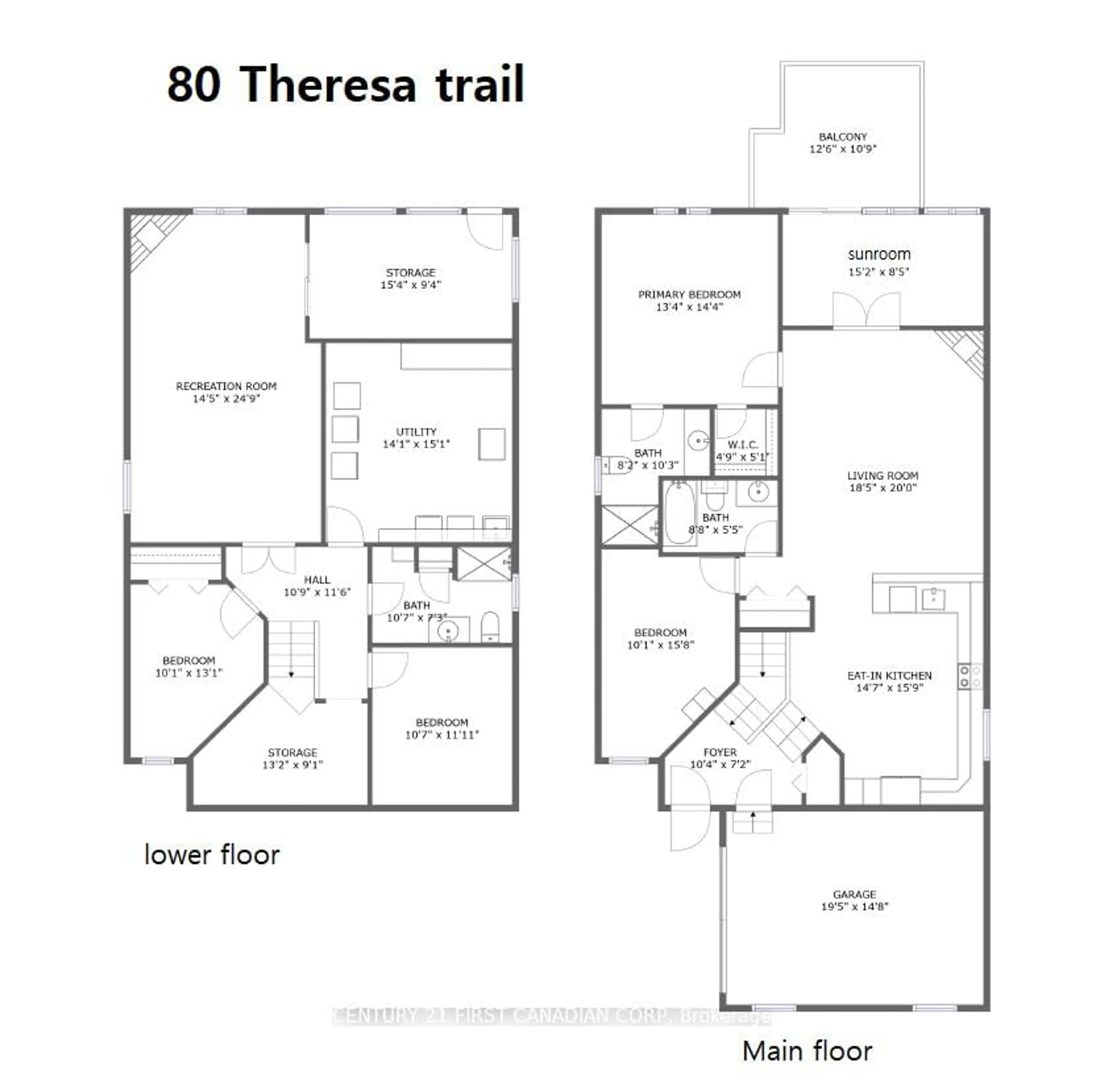 Floor plan for 80 Theresa Tr, Leamington Ontario N8H 5M9