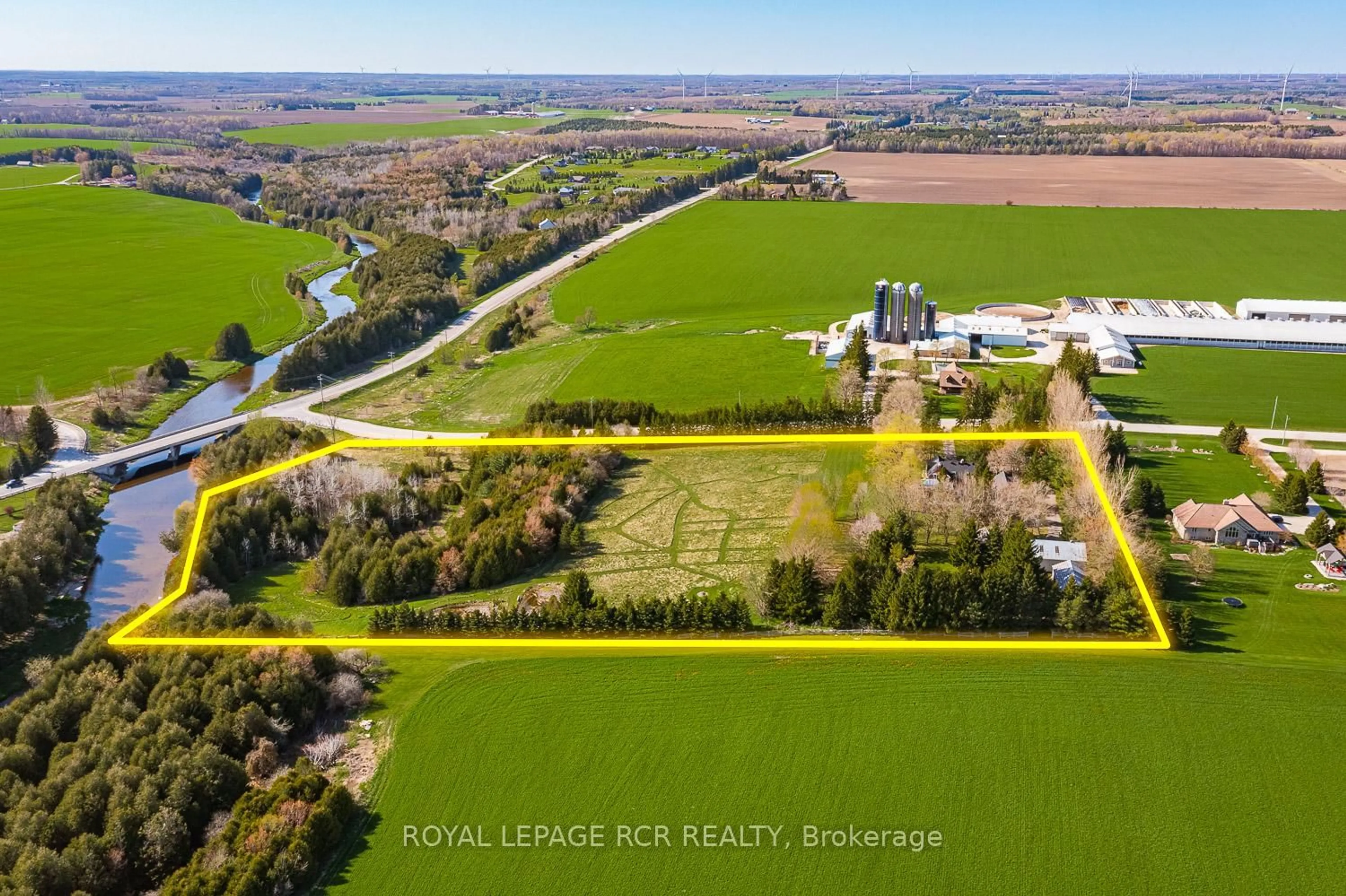 A pic from outside/outdoor area/front of a property/back of a property/a pic from drone, water/lake/river/ocean view for 282398 County Rd 10 N/A, East Luther Grand Valley Ontario L9W 0W6