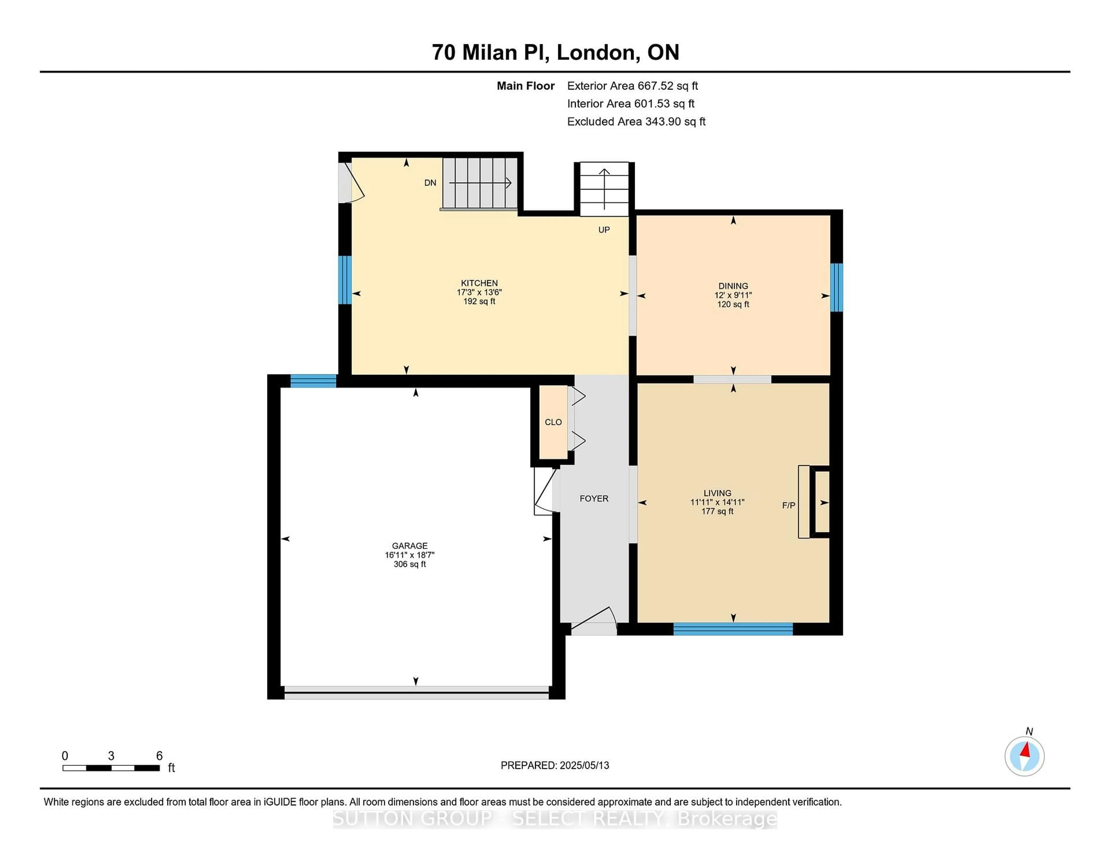 Floor plan for 70 Milan Pl, London South Ontario N5Z 5A2