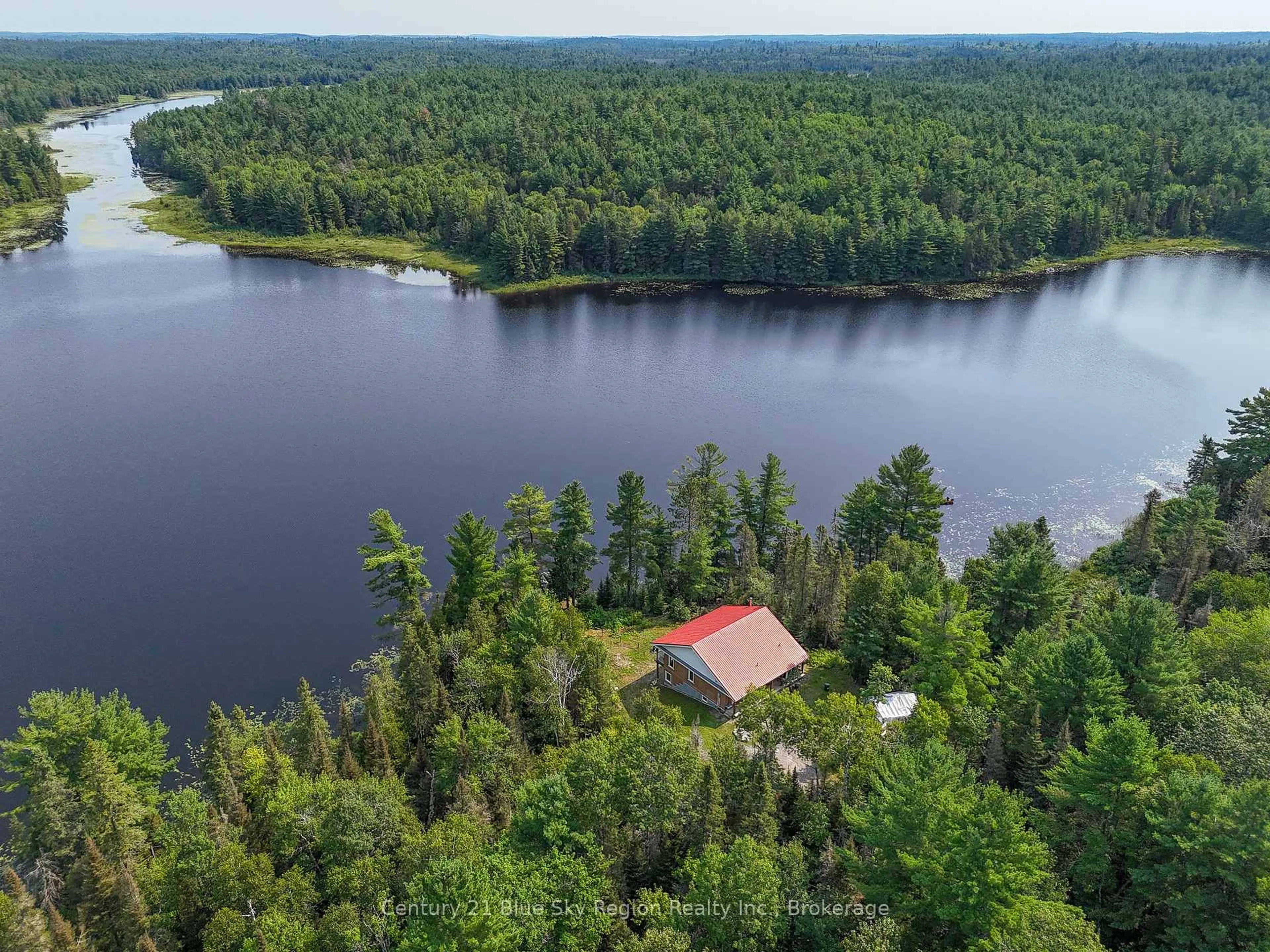 A pic from outside/outdoor area/front of a property/back of a property/a pic from drone, water/lake/river/ocean view for 2687 HIGHWAY 11 N/A, Unorganized Townships Ontario P0H 1T0