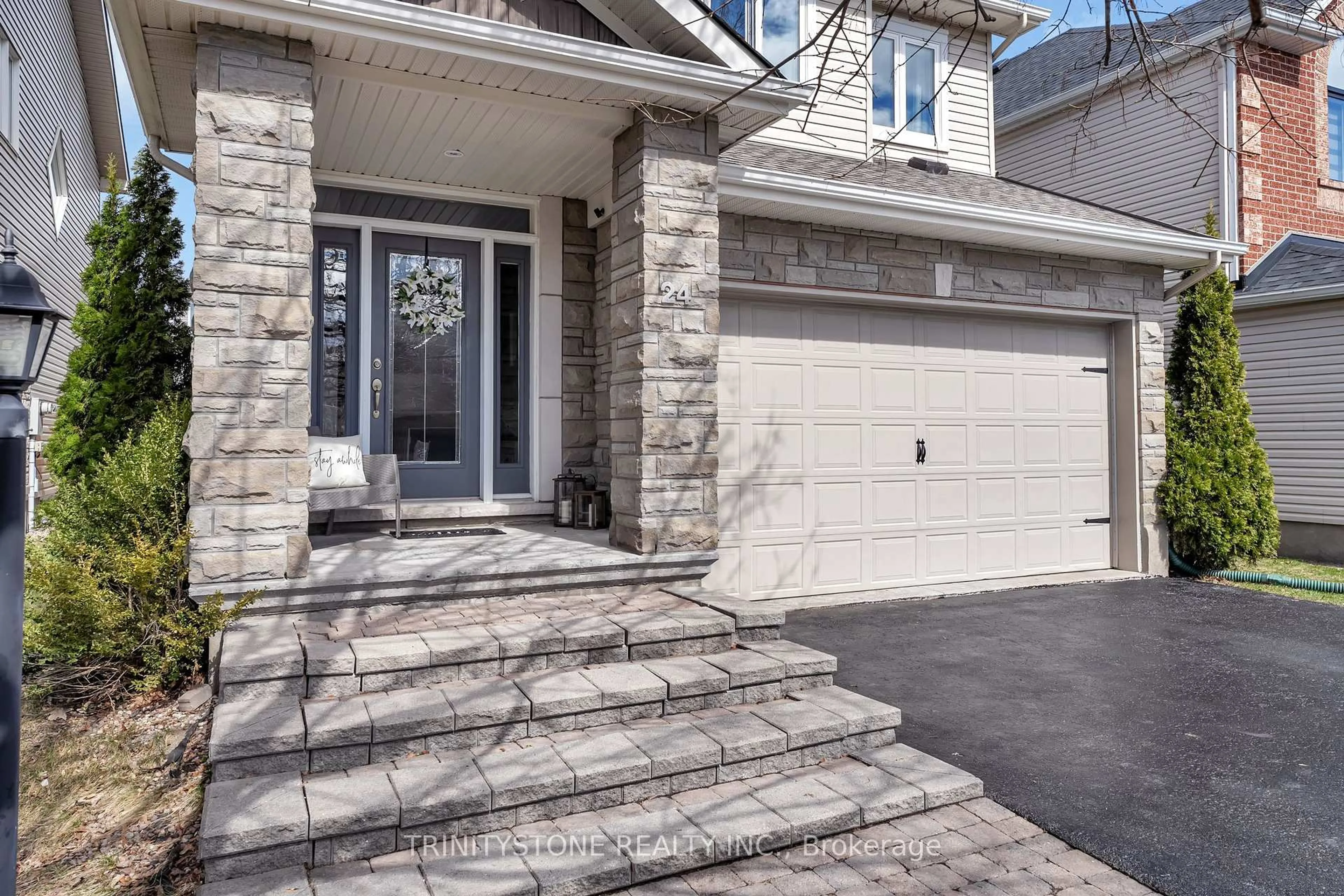 Home with brick exterior material, street for 24 Friendly Cres, Ottawa Ontario K2S 2B6