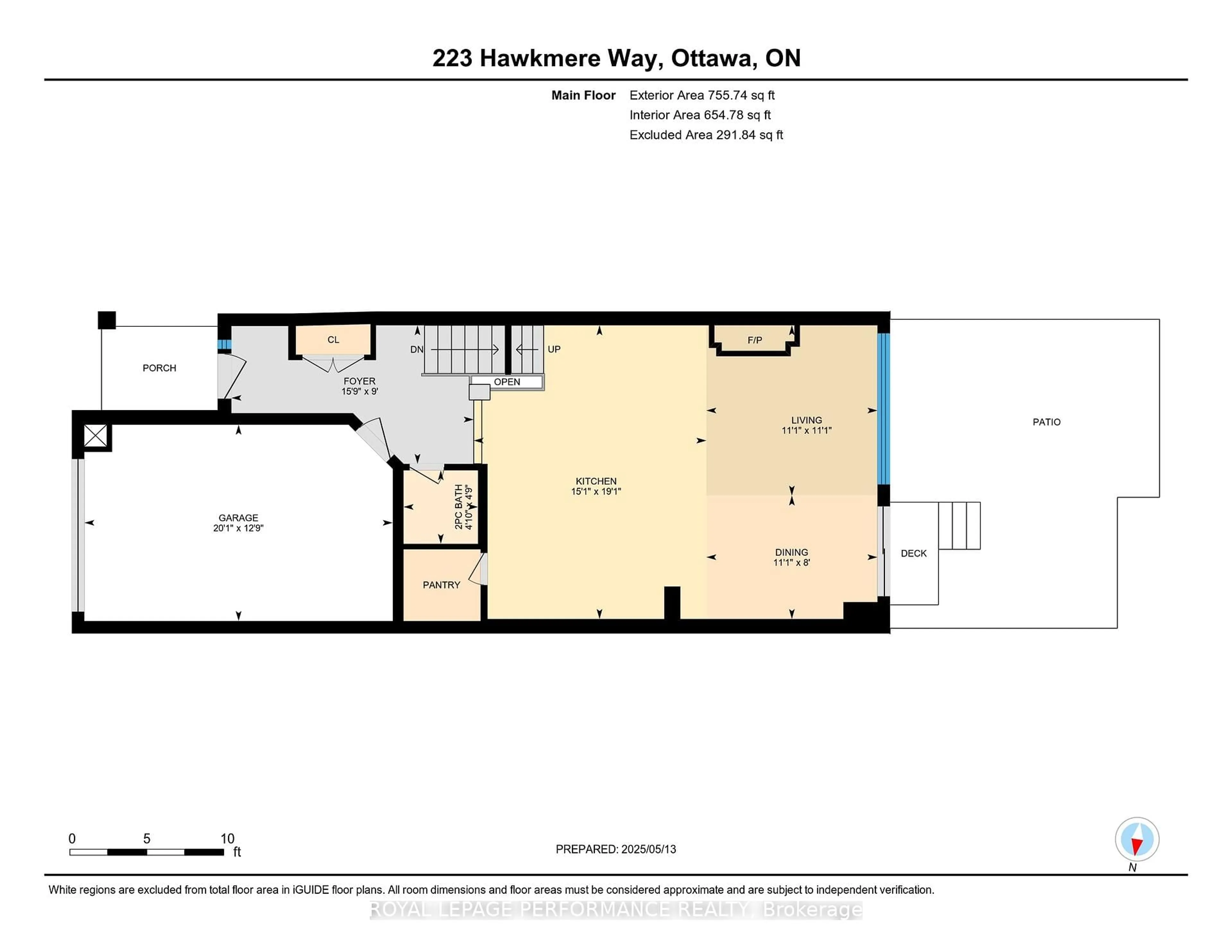 Floor plan for 223 Hawkmere Way, Ottawa Ontario K1T 0R5