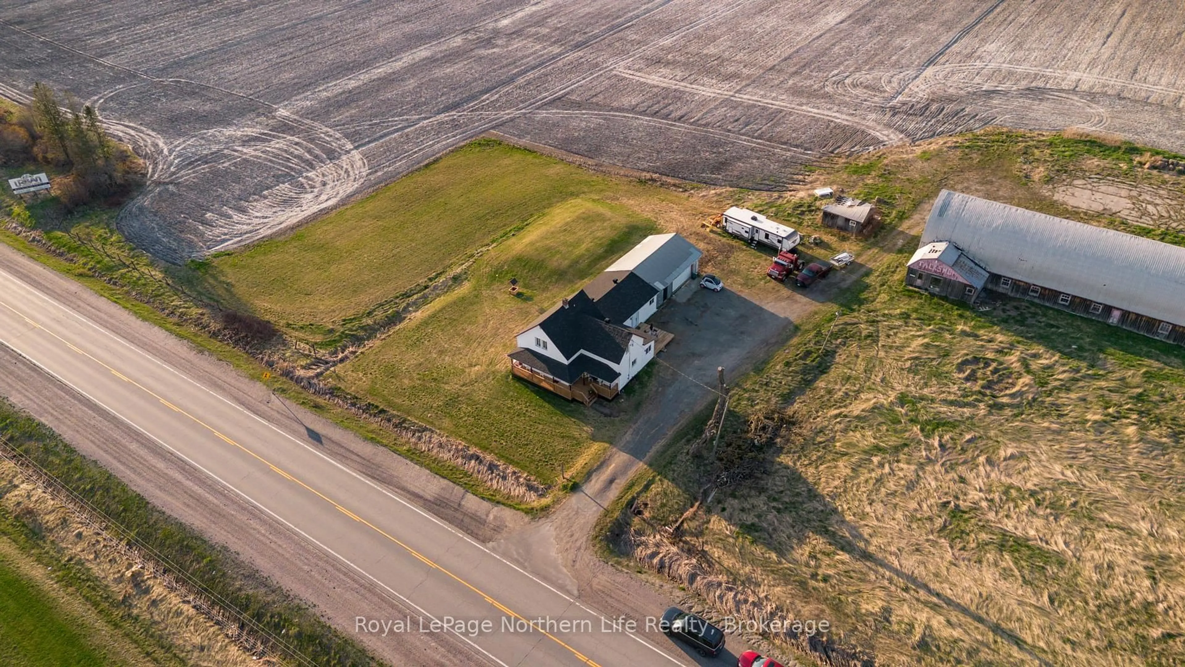 A pic from outside/outdoor area/front of a property/back of a property/a pic from drone, building for 10725 Highway 17 N/A, West Nipissing Ontario P0H 2M0