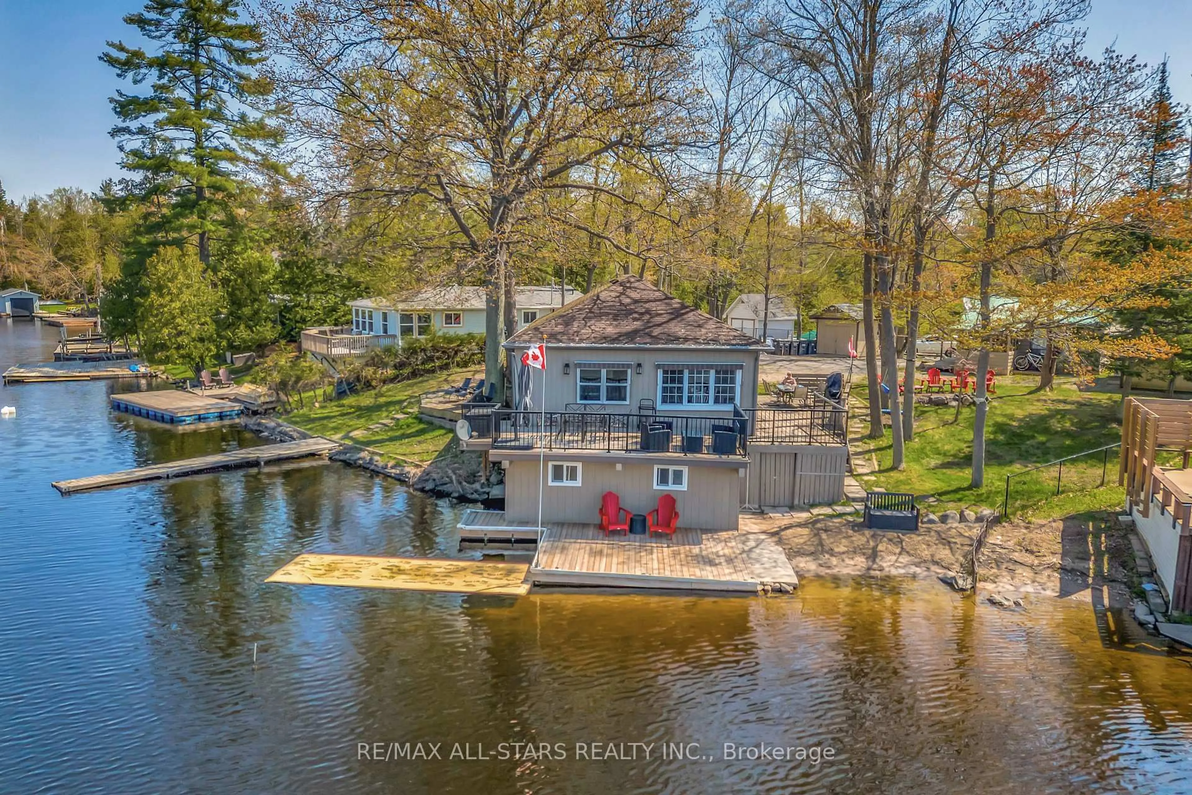 A pic from outside/outdoor area/front of a property/back of a property/a pic from drone, water/lake/river/ocean view for 44 Fire Route 94c N/A, Trent Lakes Ontario K0M 1A0