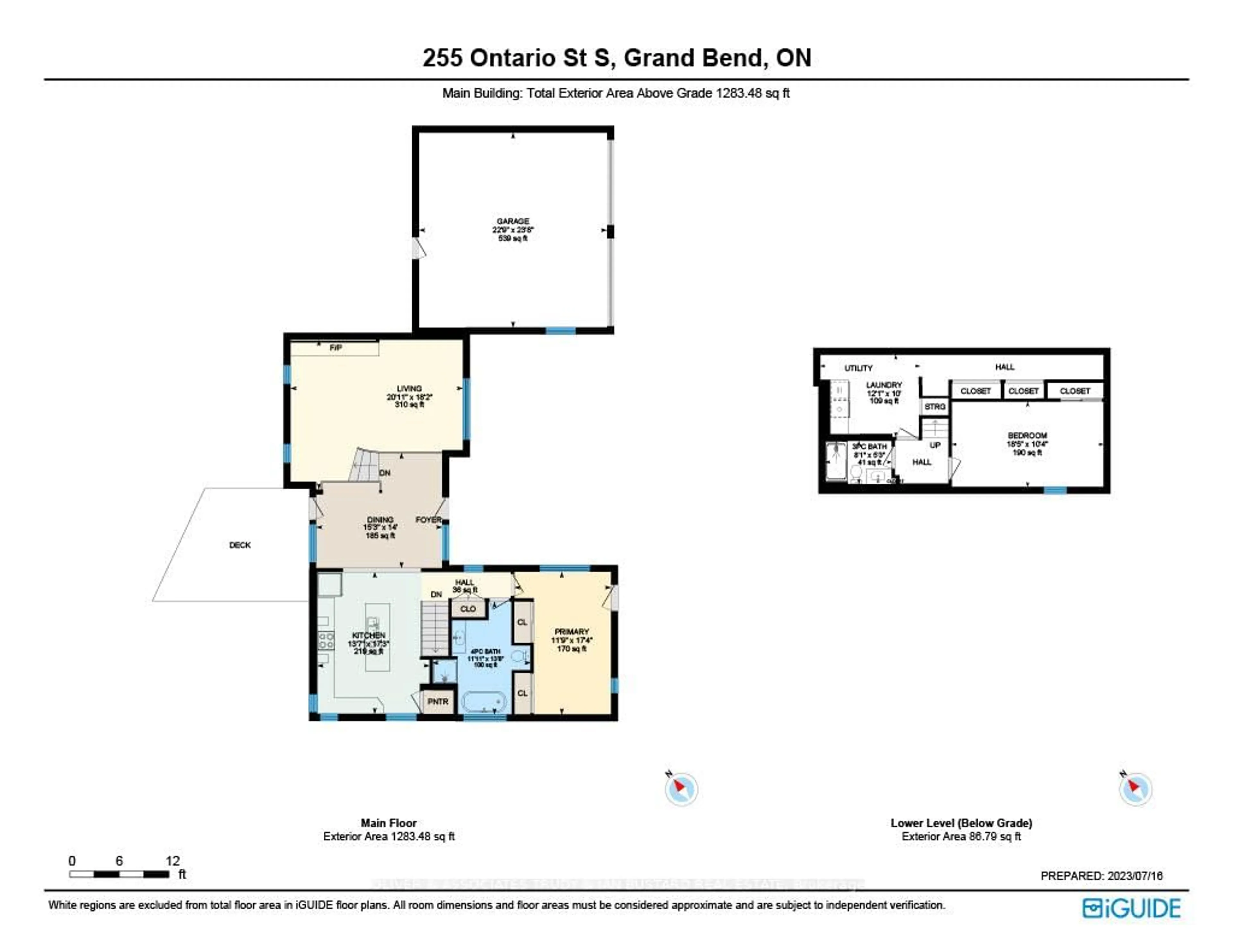 Floor plan for 255 ONTARIO St, Lambton Shores Ontario N0M 2T0