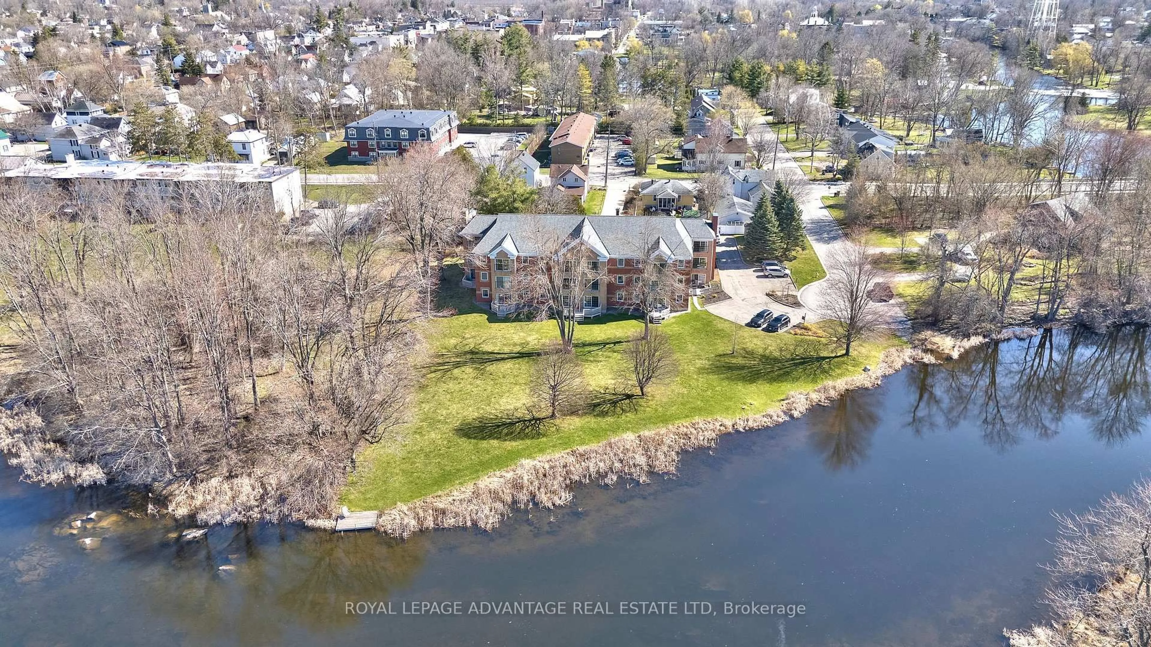 A pic from outside/outdoor area/front of a property/back of a property/a pic from drone, water/lake/river/ocean view for 19 JOHN St #203, Perth Ontario K7H 1T8