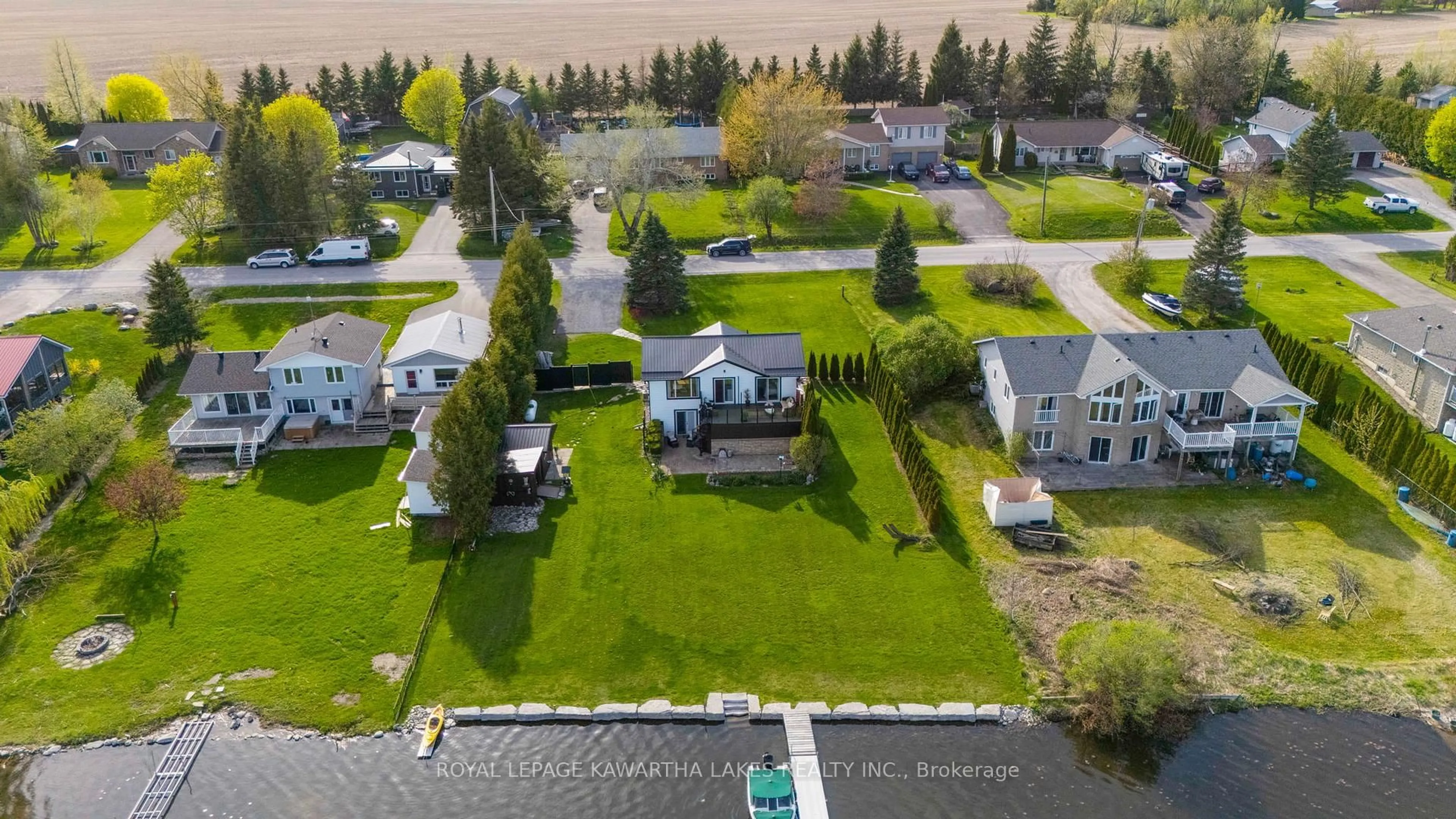 A pic from outside/outdoor area/front of a property/back of a property/a pic from drone, water/lake/river/ocean view for 114 O'Reilly Lane, Kawartha Lakes Ontario K0M 2C0